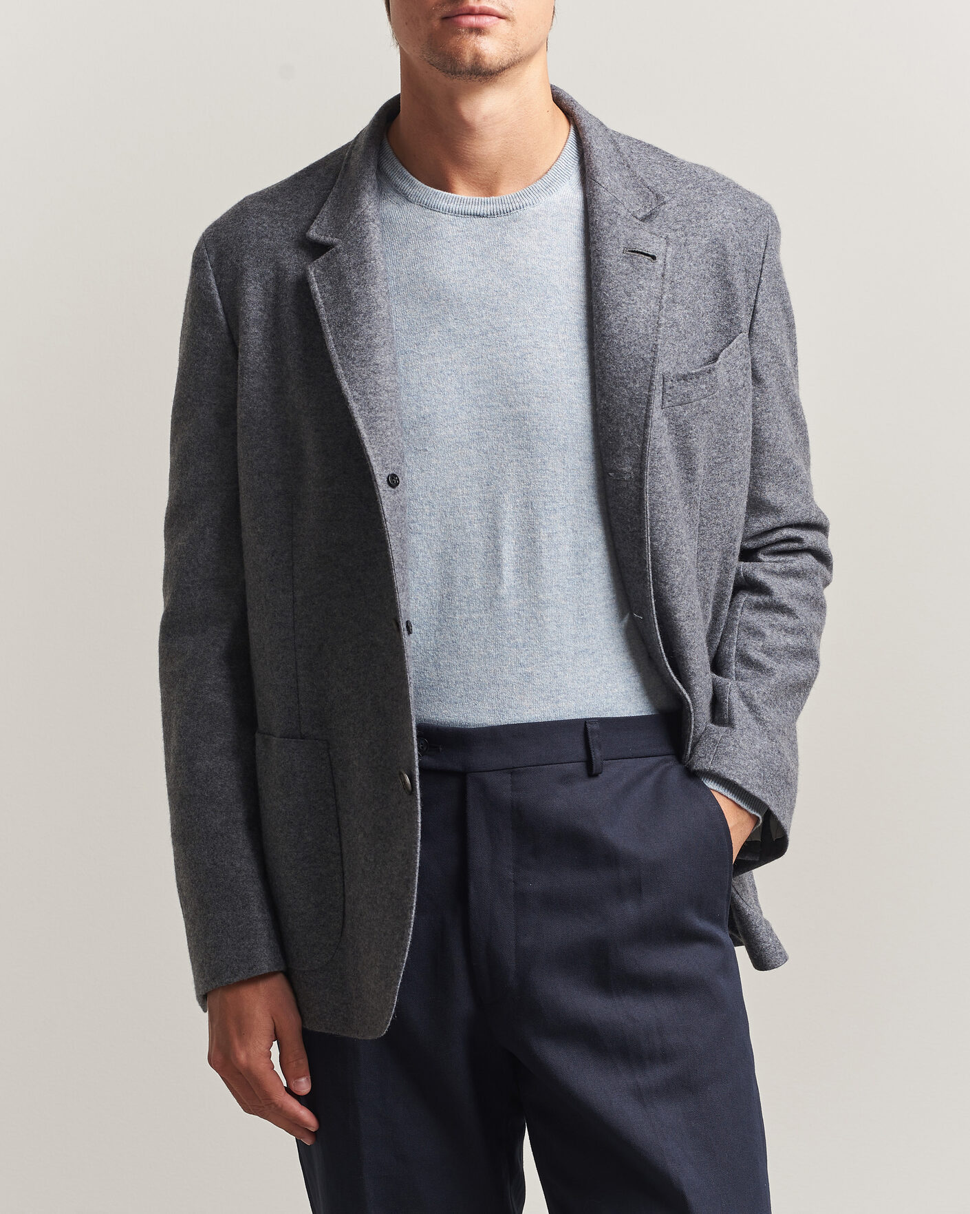 Herren | Sakkos | Fedeli | Cashmere Flannel Jacket Grey Melange