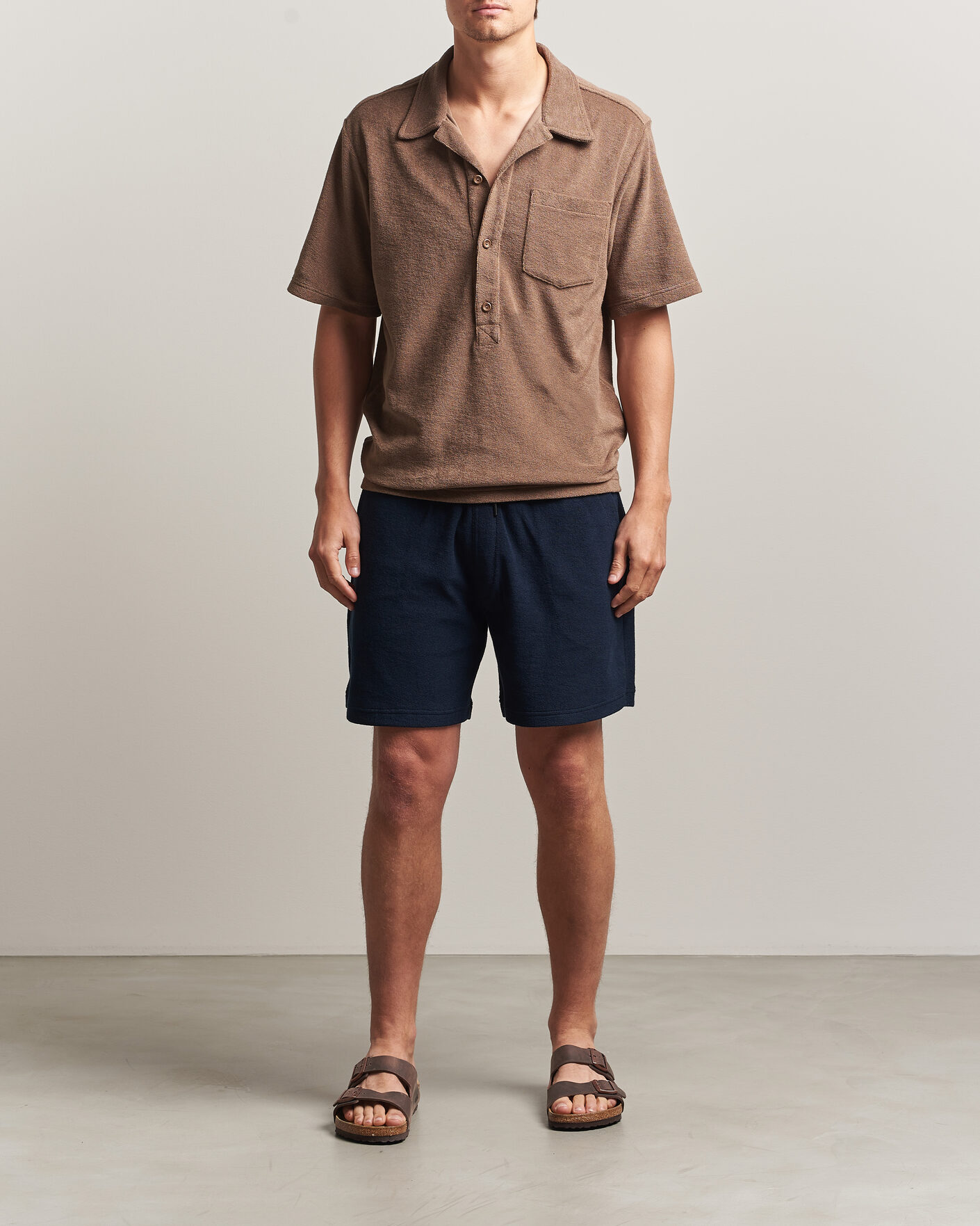 Herren | Poloshirts | OAS | Novo Regular Fit Terry Polo Brown