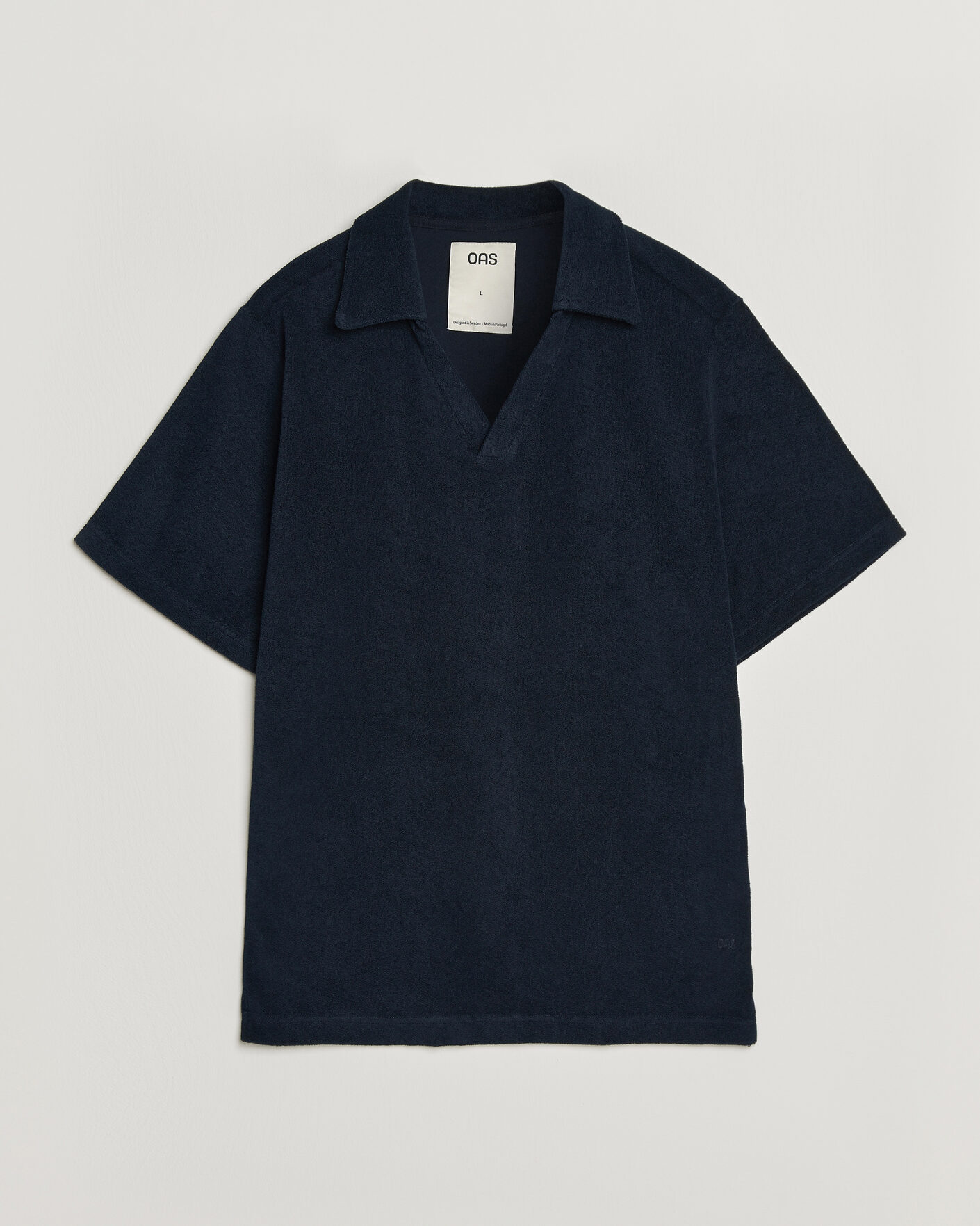 Herren | Poloshirts | OAS | Serif Regular Fit Terry Open Collar Polo Dark Blue