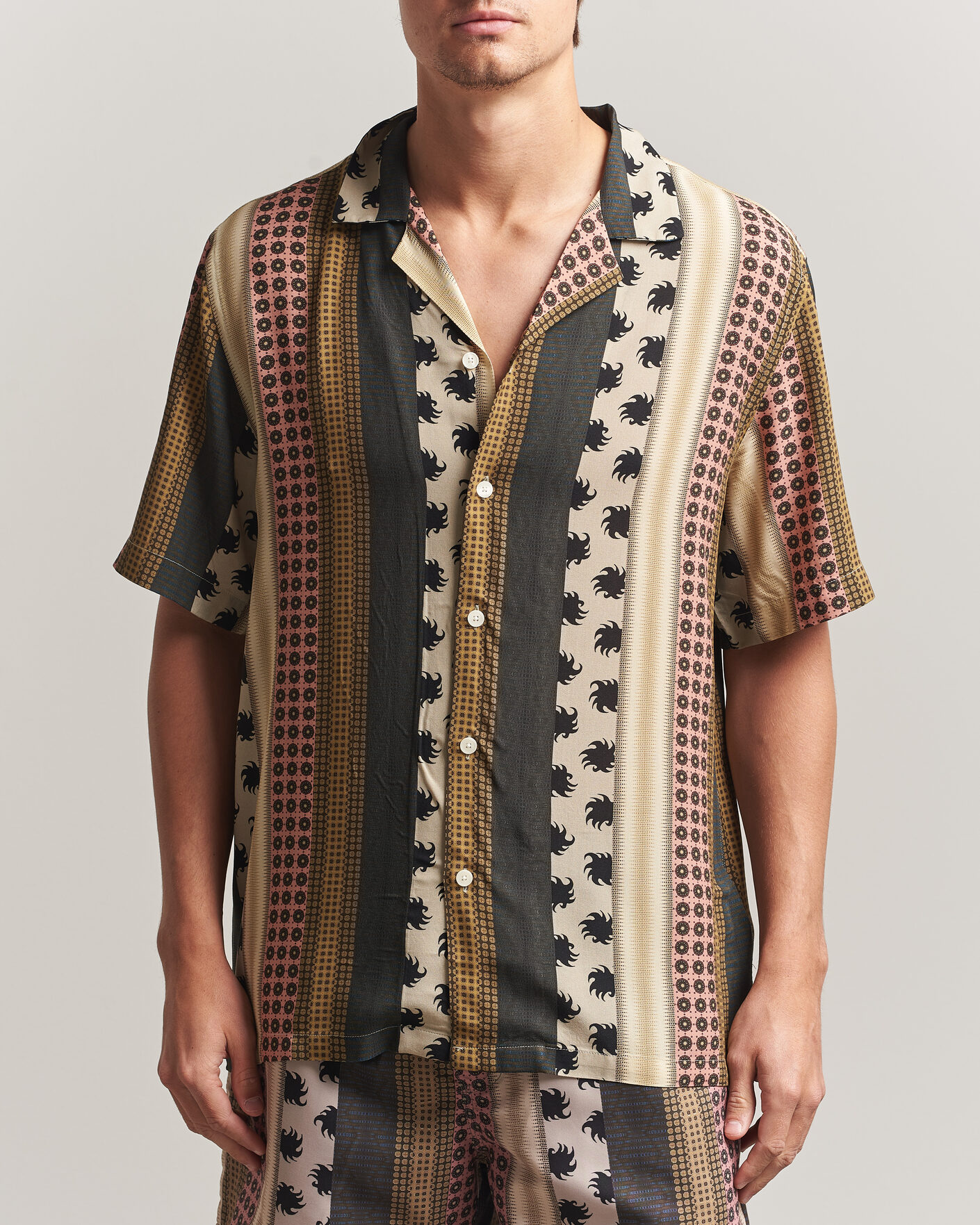 Herren | Hemden | OAS | Mixset Rocco Printed Cuba Short Sleeve Shirt Multi