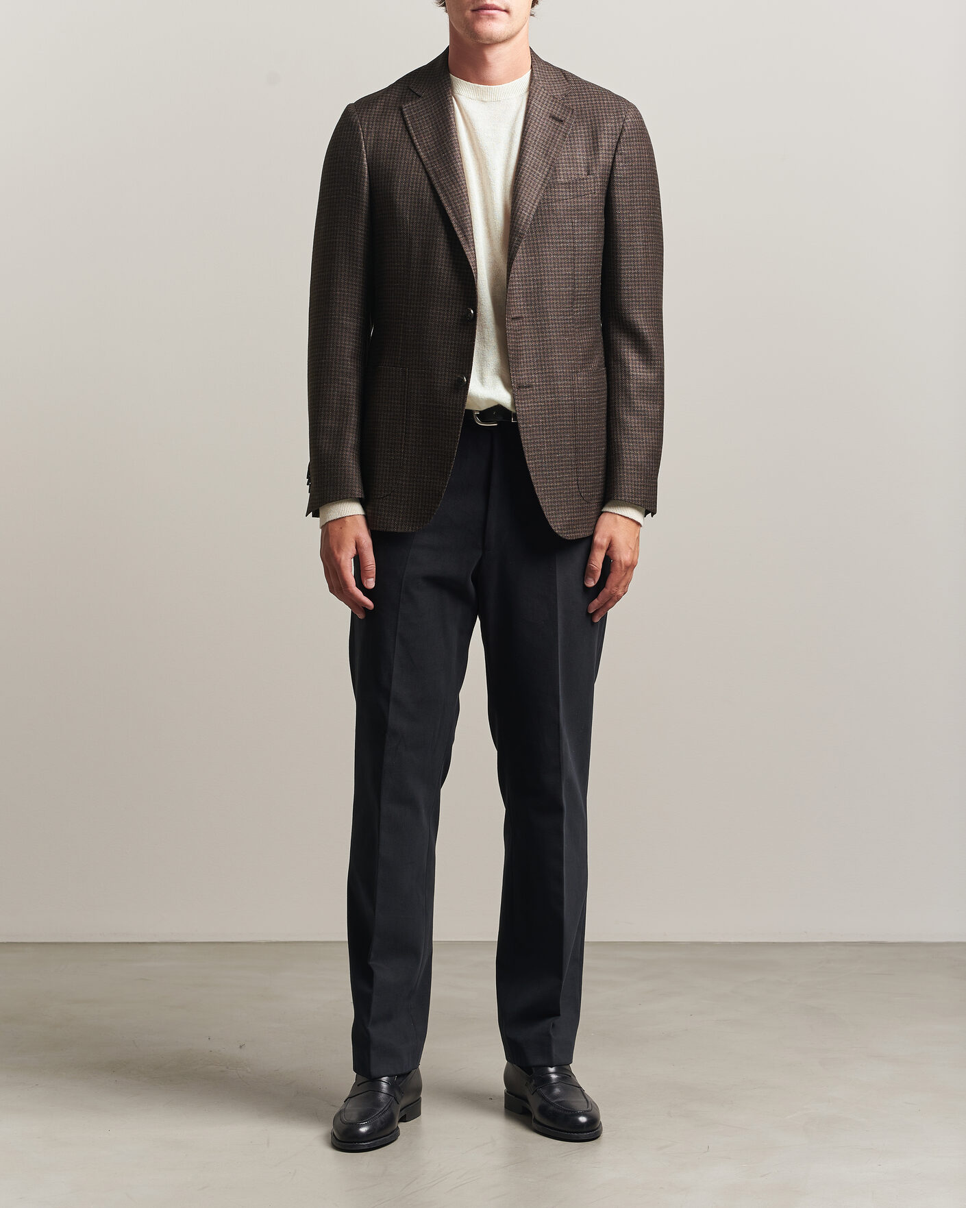 Herren | Sakkos | Canali | Kei Houndstooth Flannel Blazer Dark Brown