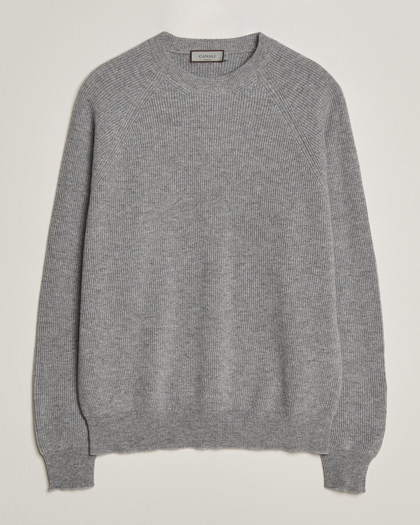 Herren | Pullover | Canali | Rib Cashmere Sweater Light Grey