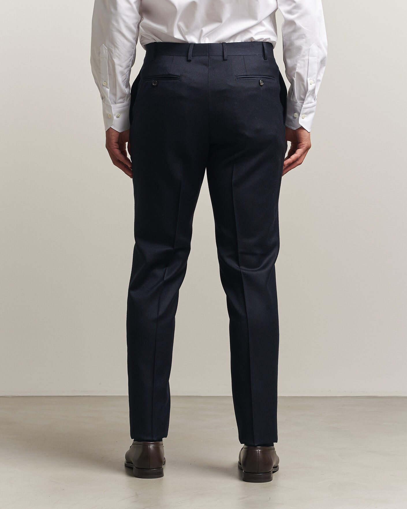 Herren | Hosen | Canali | Slim Fit Flannel Trousers Navy