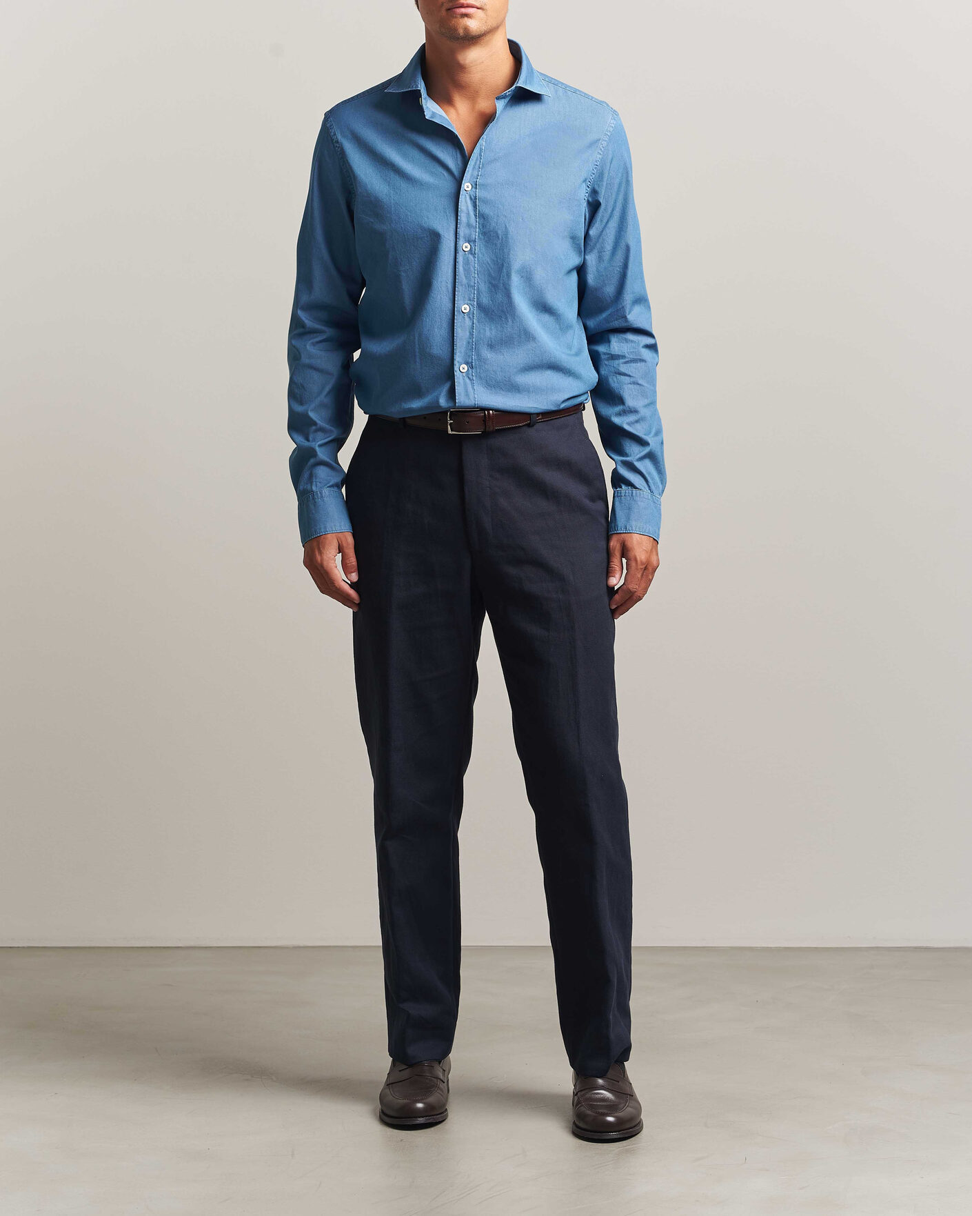 Herren | Hemden | Canali | Denim Shirt Stone Wash