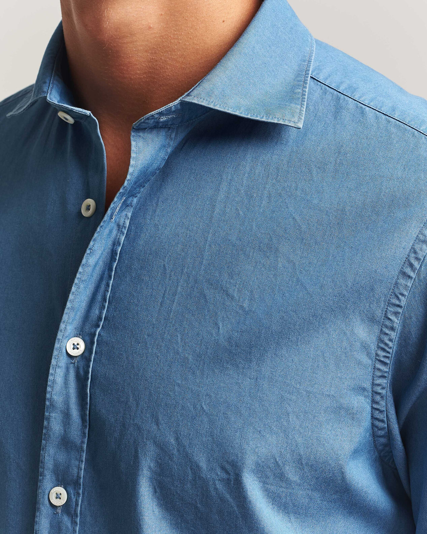 Herren | Hemden | Canali | Denim Shirt Stone Wash