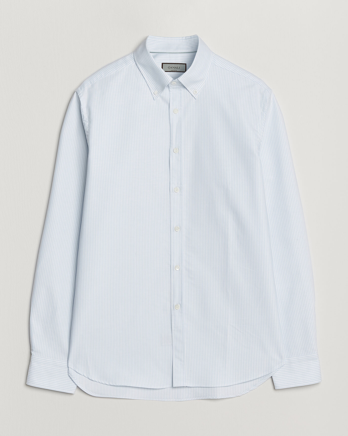 Herren | Hemden | Canali | Oxford Button Down Shirt Light Blue Stripe