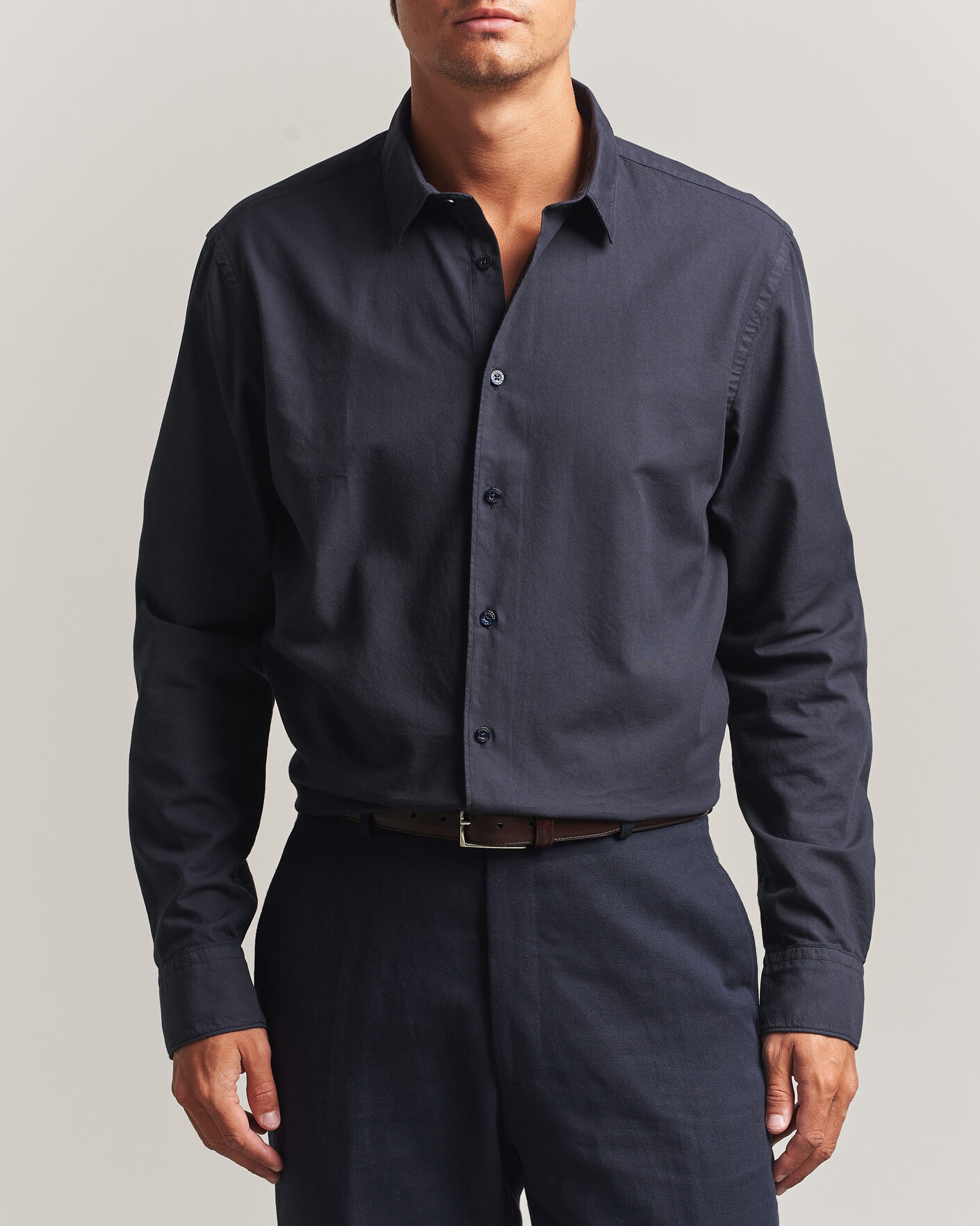 Herren | Hemden | Canali | Garment Dyed Cotton Shirt Navy