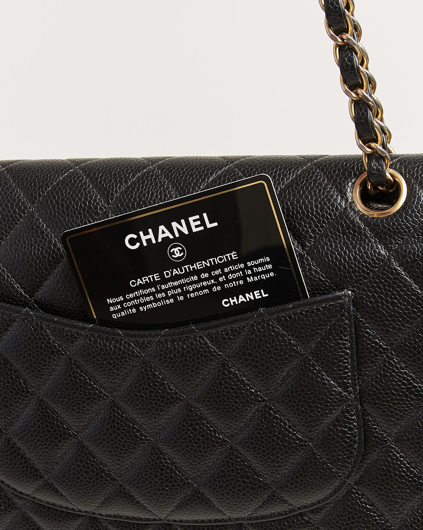 Herren | Pre-Owned & Vintage Bags | Chanel Pre-Owned | Classic Medium Double Flap Bag Caviar Leather Black