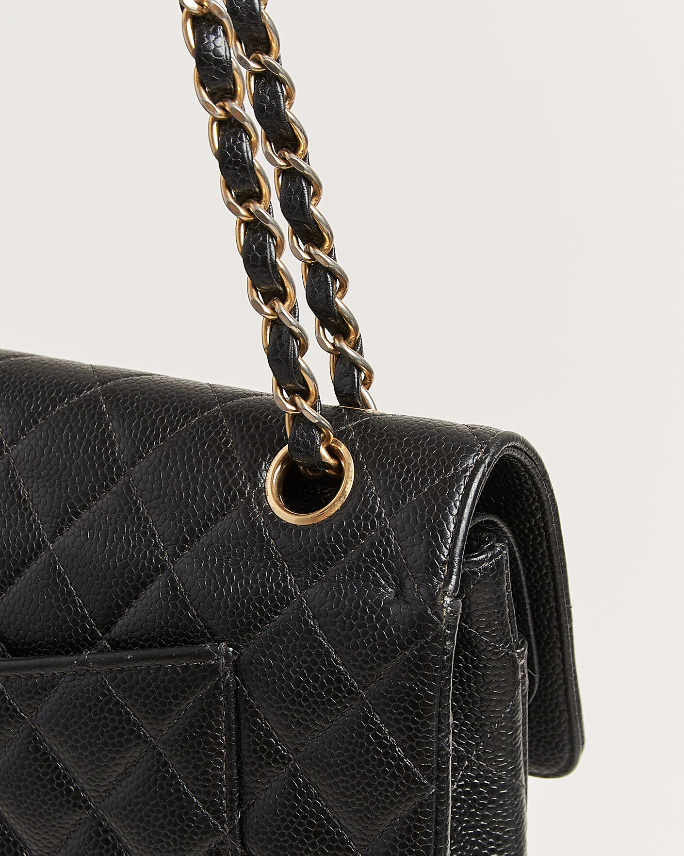 Herren | Pre-Owned & Vintage Bags | Chanel Pre-Owned | Classic Medium Double Flap Bag Caviar Leather Black