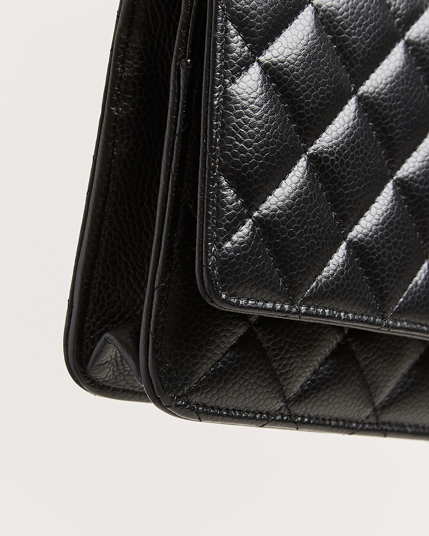 Herren | Pre-Owned & Vintage Bags | Chanel Pre-Owned | Wallet On Chain Caviar Leather Black