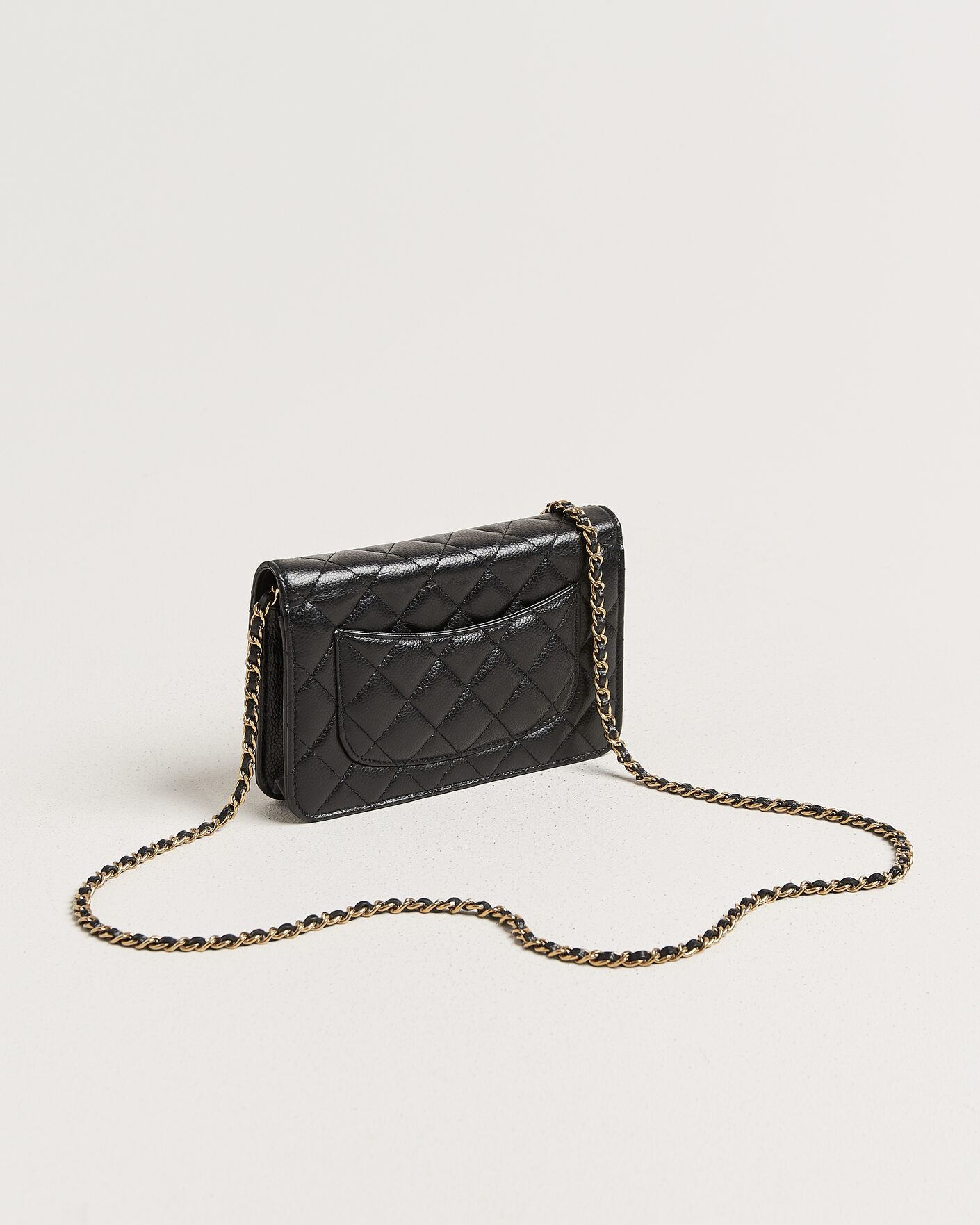 Herren | Pre-Owned & Vintage Bags | Chanel Pre-Owned | Wallet On Chain Caviar Leather Black