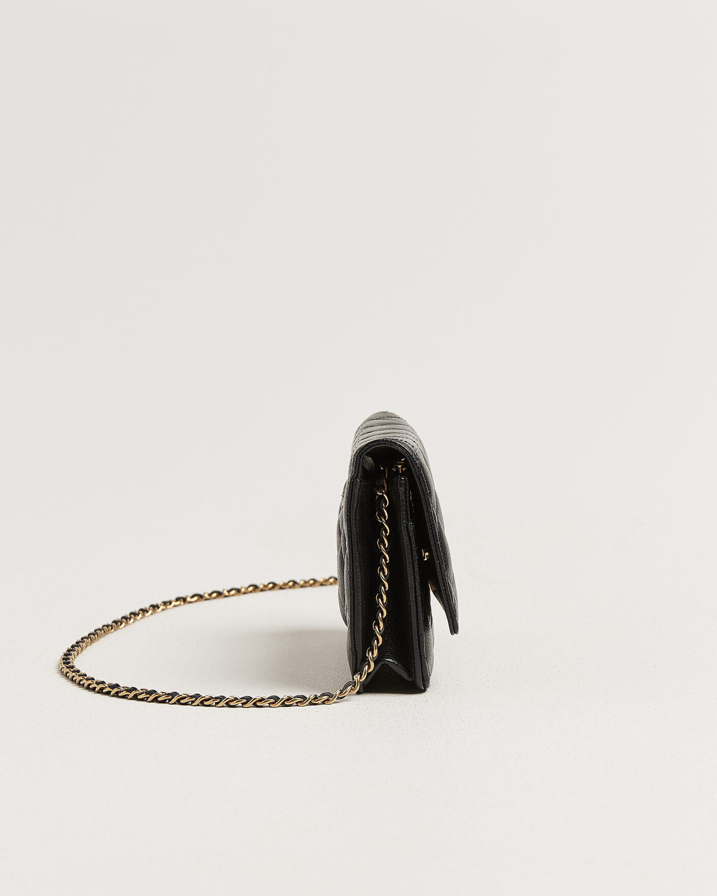 Herren | Pre-Owned & Vintage Bags | Chanel Pre-Owned | Wallet On Chain Caviar Leather Black