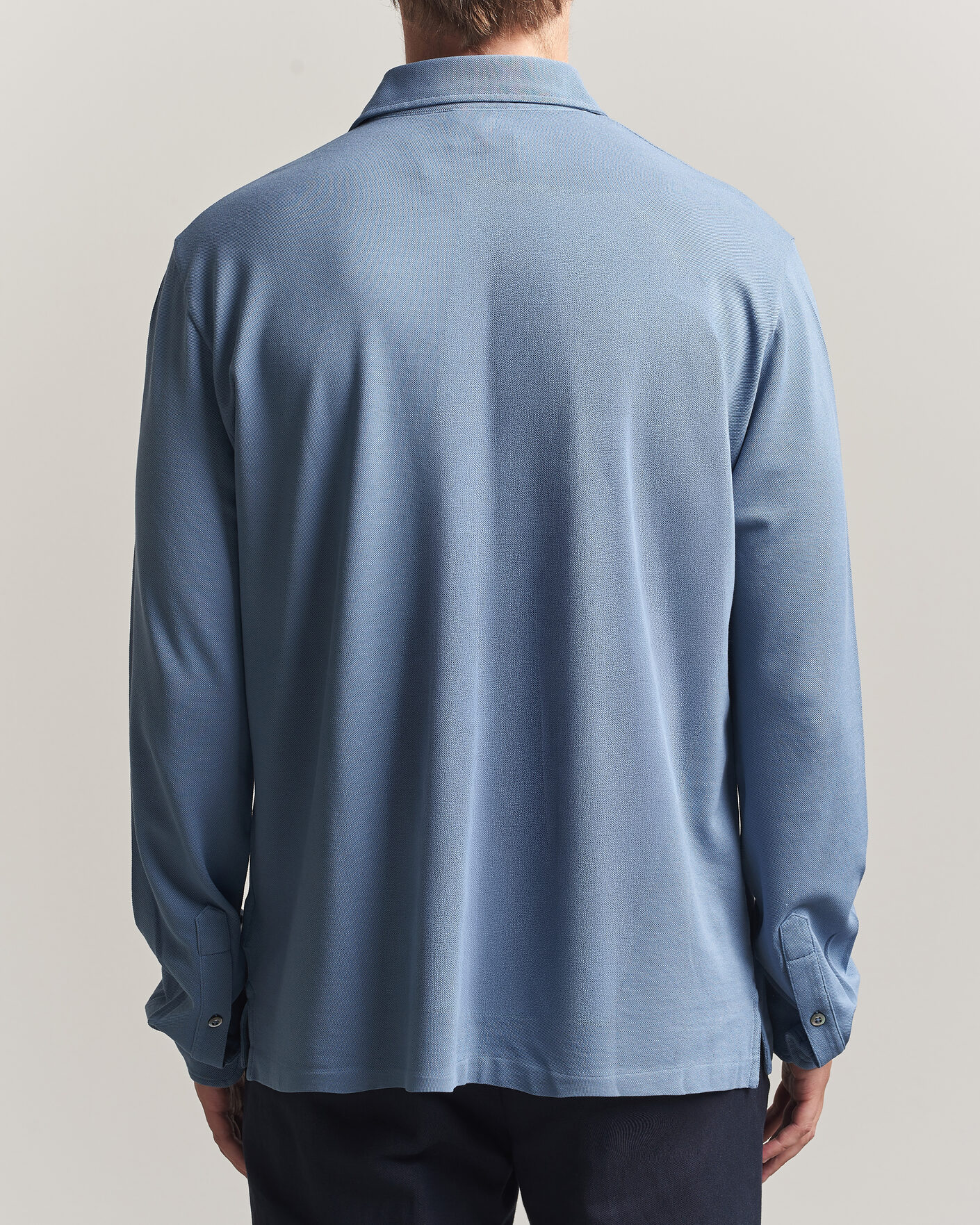 Herren | Poloshirts | Ralph Lauren Purple Label | Long Sleeve Washed Polo Blue Horizon