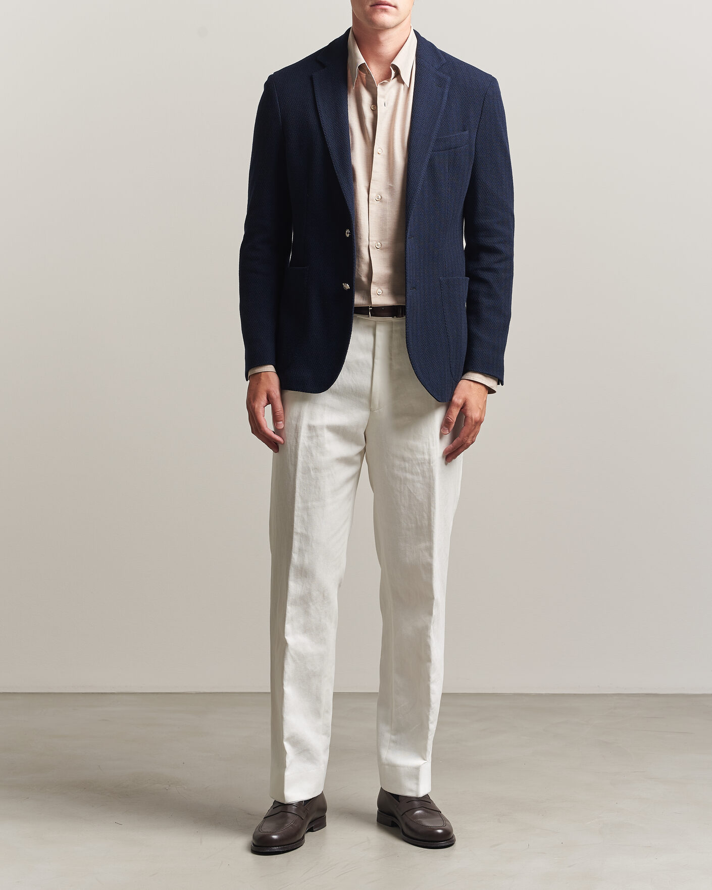 Herren | Sakkos | Ralph Lauren Purple Label | Cashmere/Silk Herringbone Blazer Navy