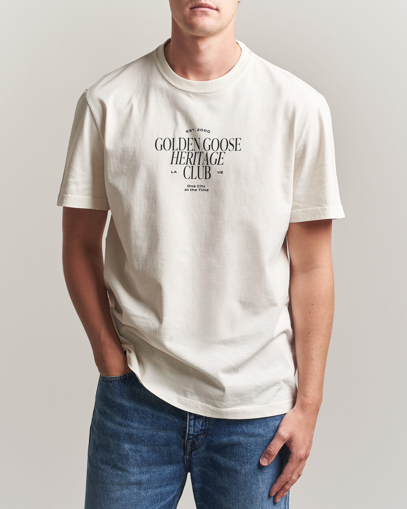 Herren | T-Shirts | Golden Goose | Journey Print T-Shirt Heritage White