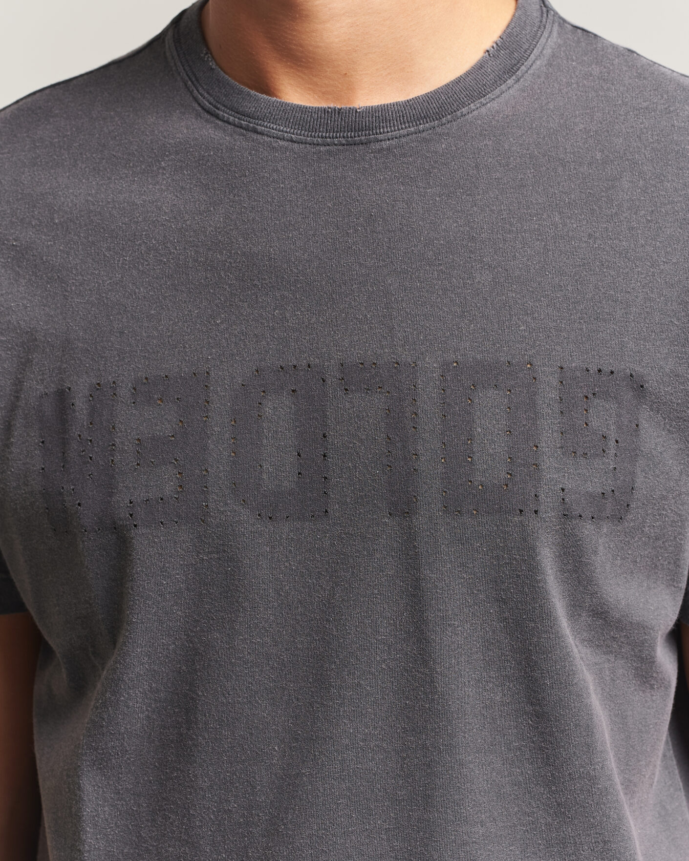 Herren | T-Shirts | Golden Goose | Distressed Cotton T-Shirt Anthracite
