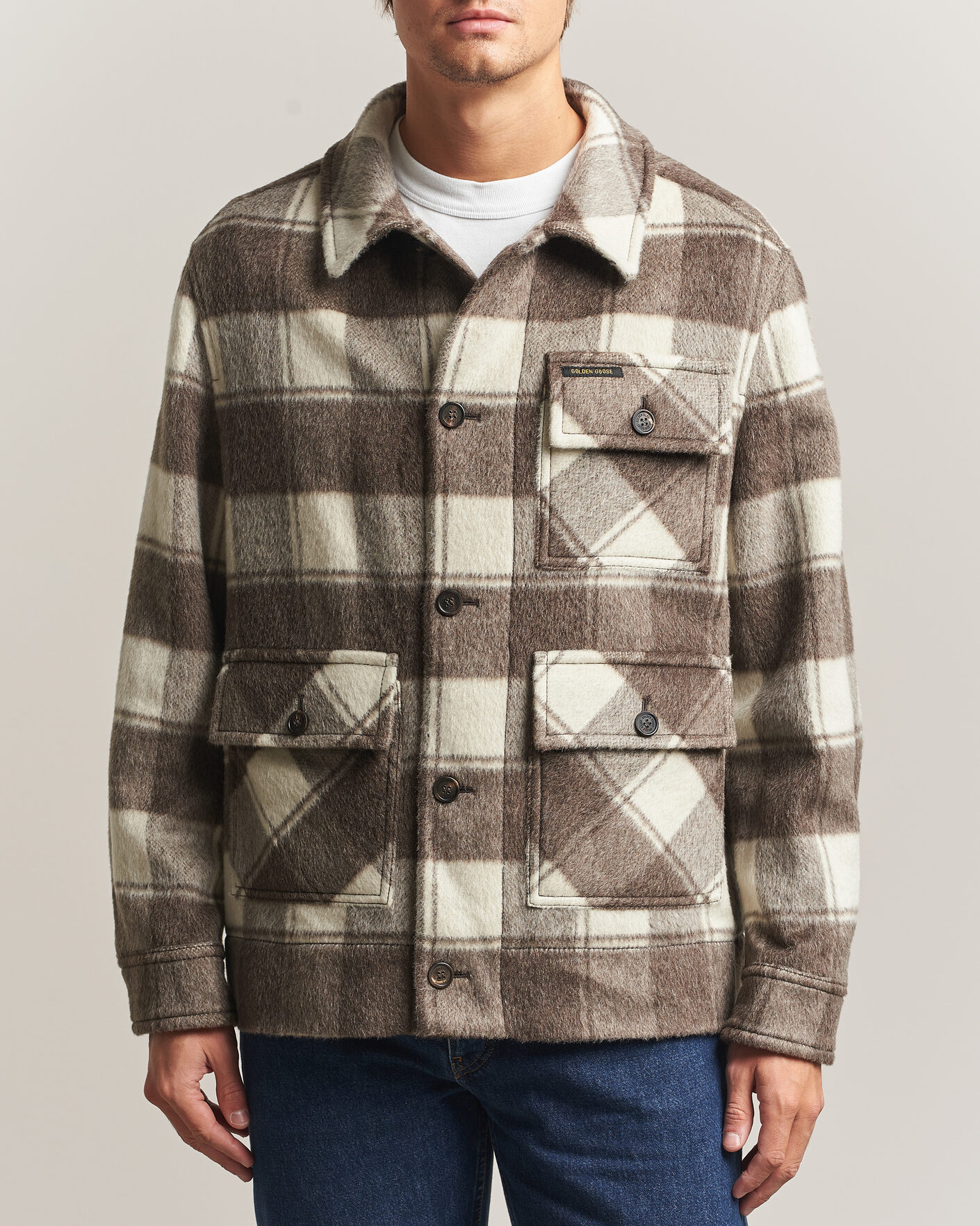 Herren | Jacken | Golden Goose | Wool/Mohair Work Jacket Brown/White
