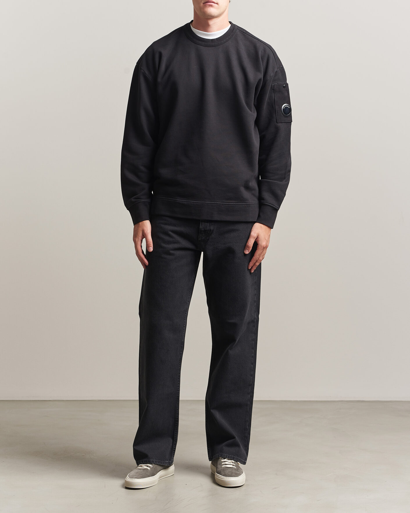 Herren | Pullover | C.P. Company | Brushed Emerized Fleece Lens Sweatshirt Black