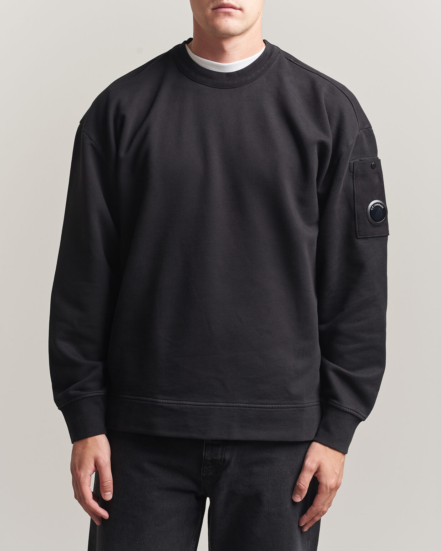 Herren | Pullover | C.P. Company | Brushed Emerized Fleece Lens Sweatshirt Black