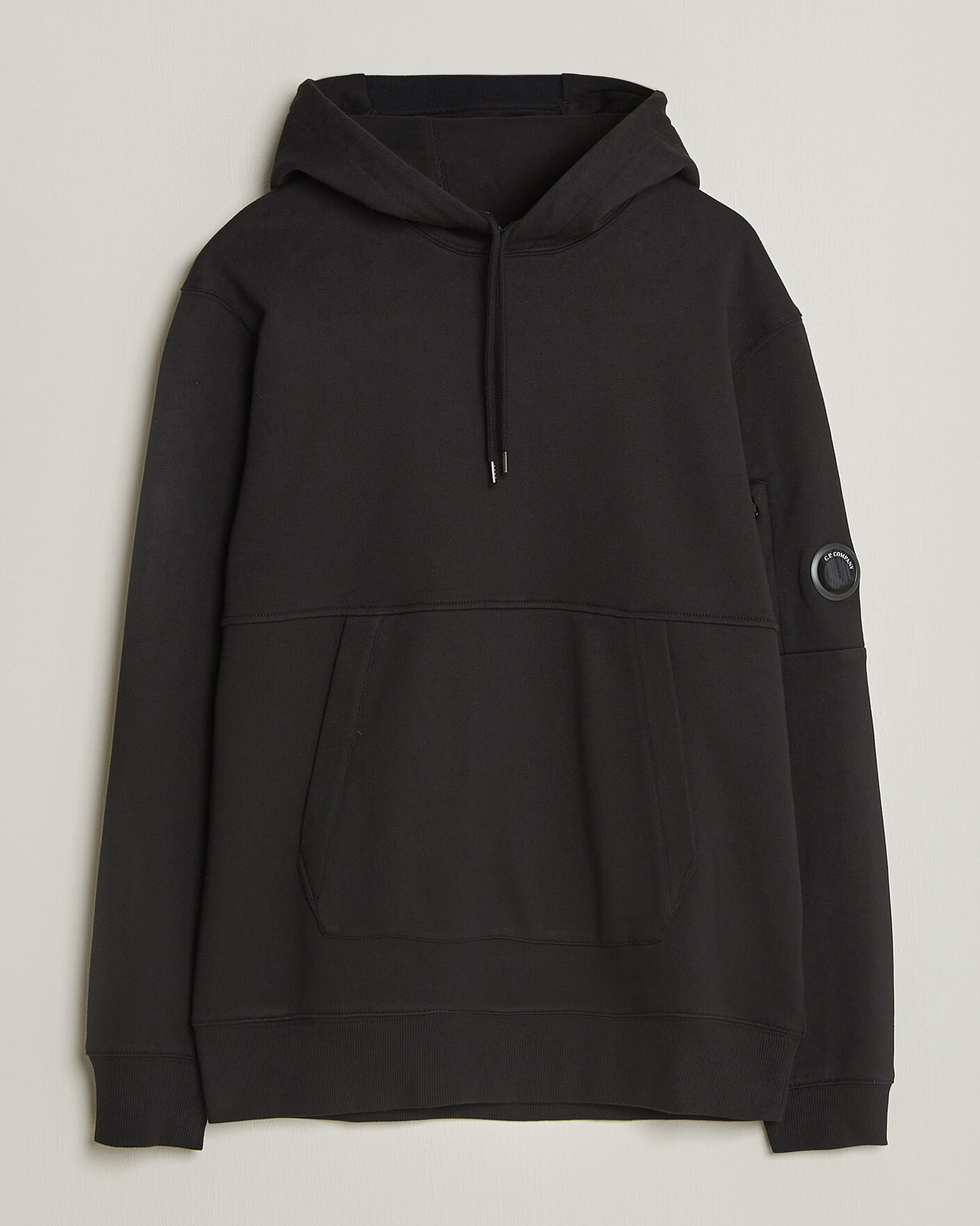 Herren | Pullover | C.P. Company | Diagonal Raised Fleece Lens Hood Black