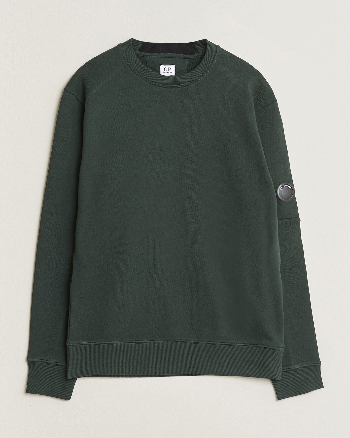 Herren | Pullover | C.P. Company | Diagonal Raised Fleece Lens Sweatshirt Emerald Green