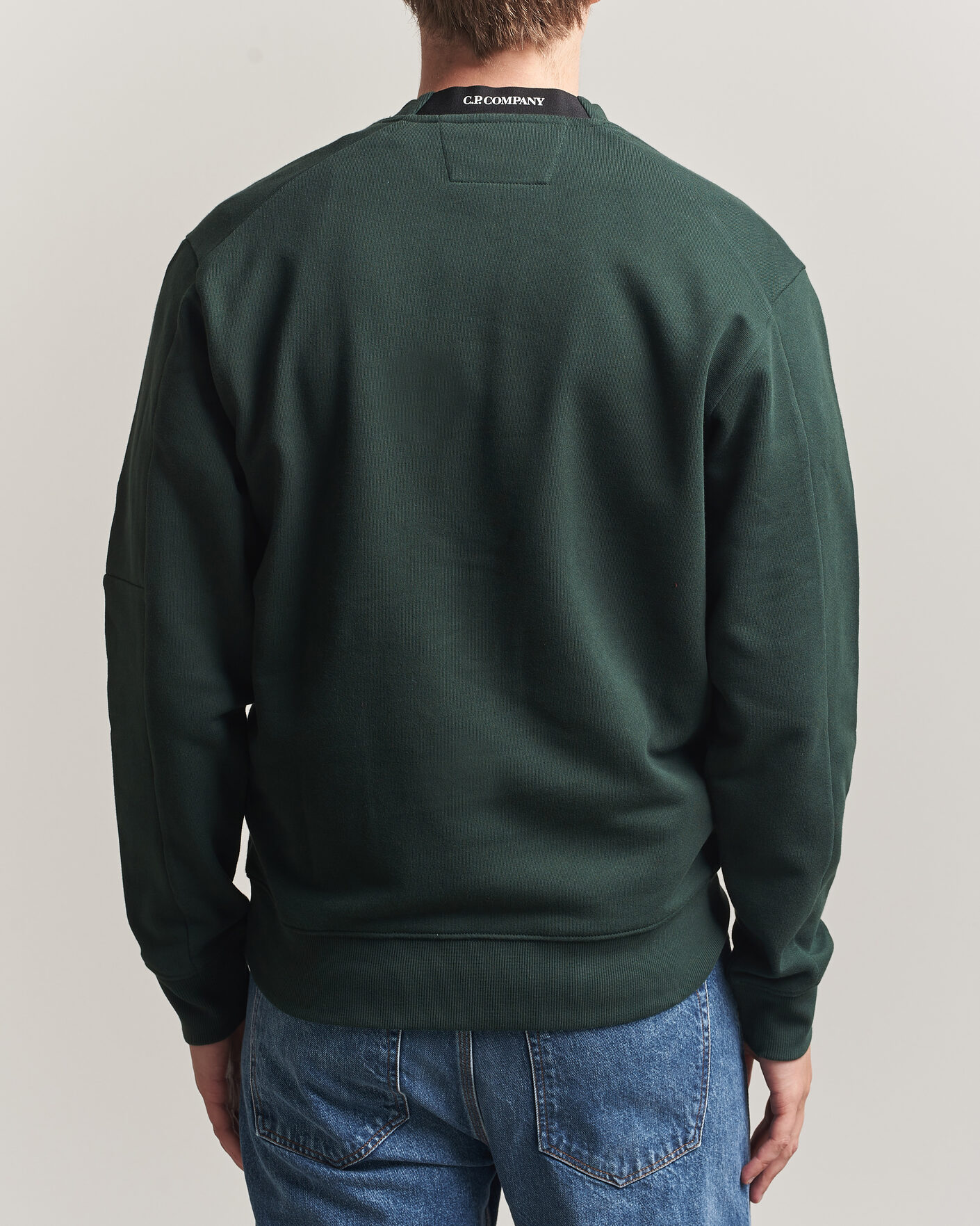 Herren | Pullover | C.P. Company | Diagonal Raised Fleece Lens Sweatshirt Emerald Green