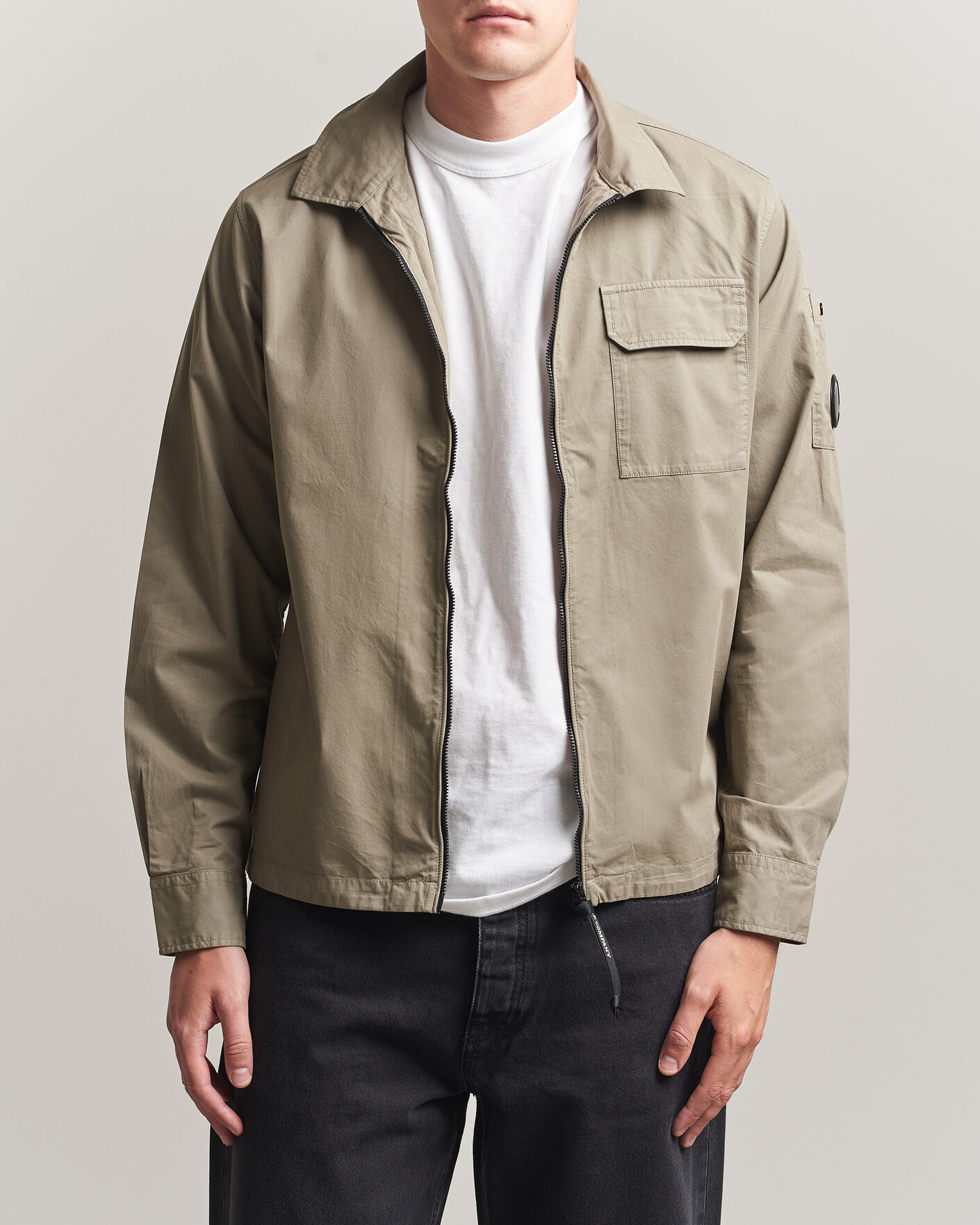 Herren | Hemden | C.P. Company | Organic Cotton Gabardine Zip Overshirt Grey