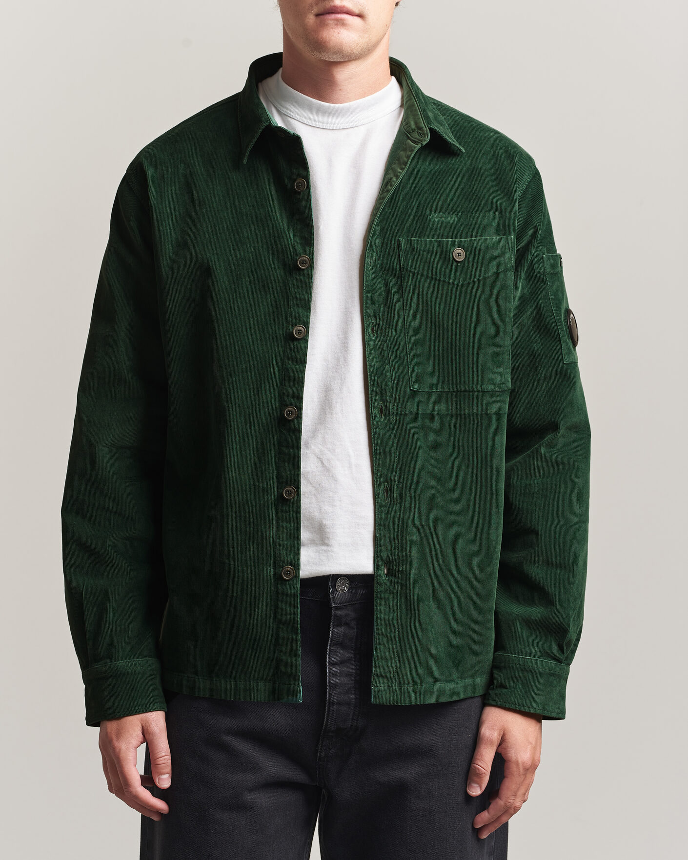 Herren | Hemden | C.P. Company | Corduroy Lens Overshirt Emerald Green