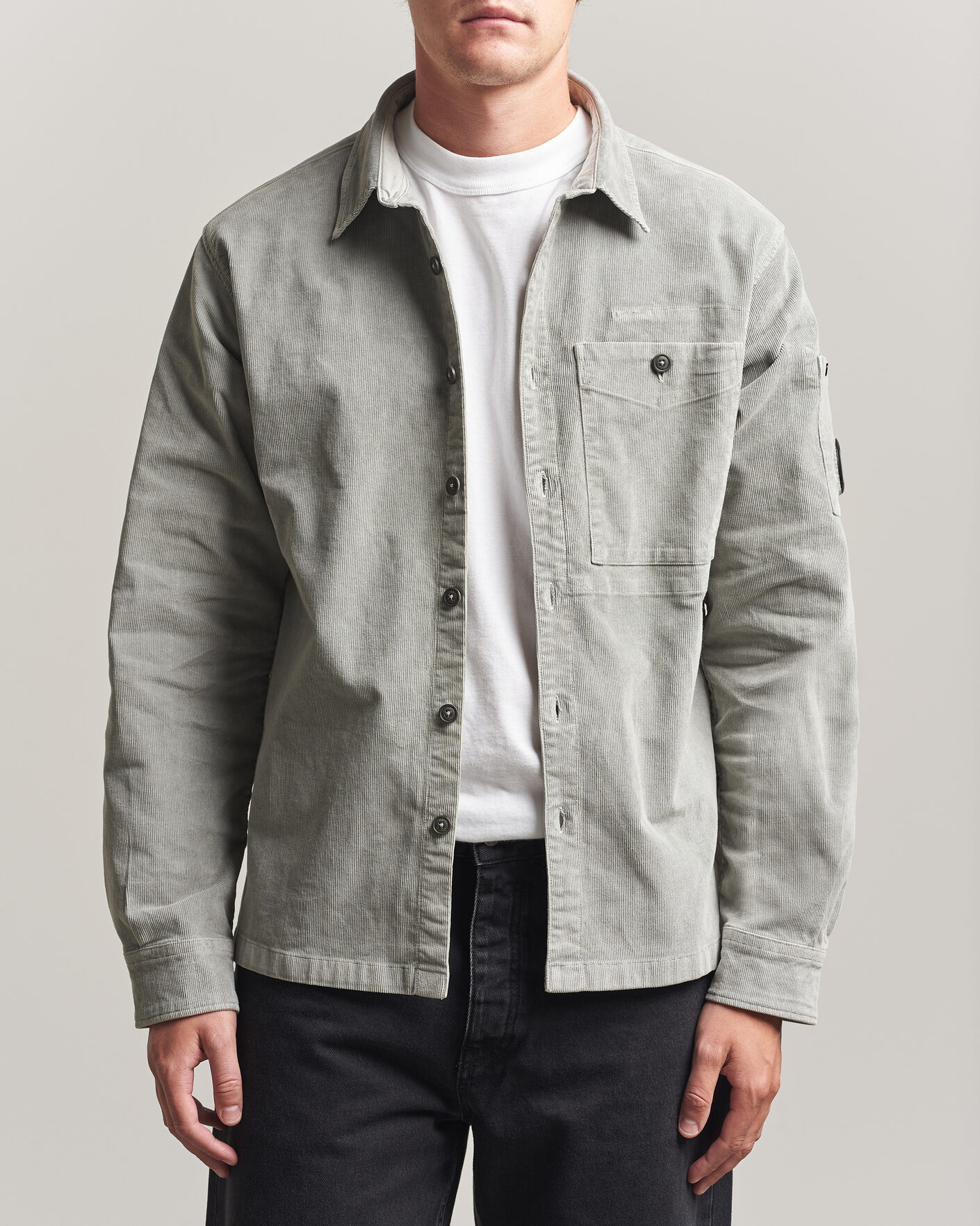 Herren | Hemden | C.P. Company | Corduroy Lens Overshirt Light Grey