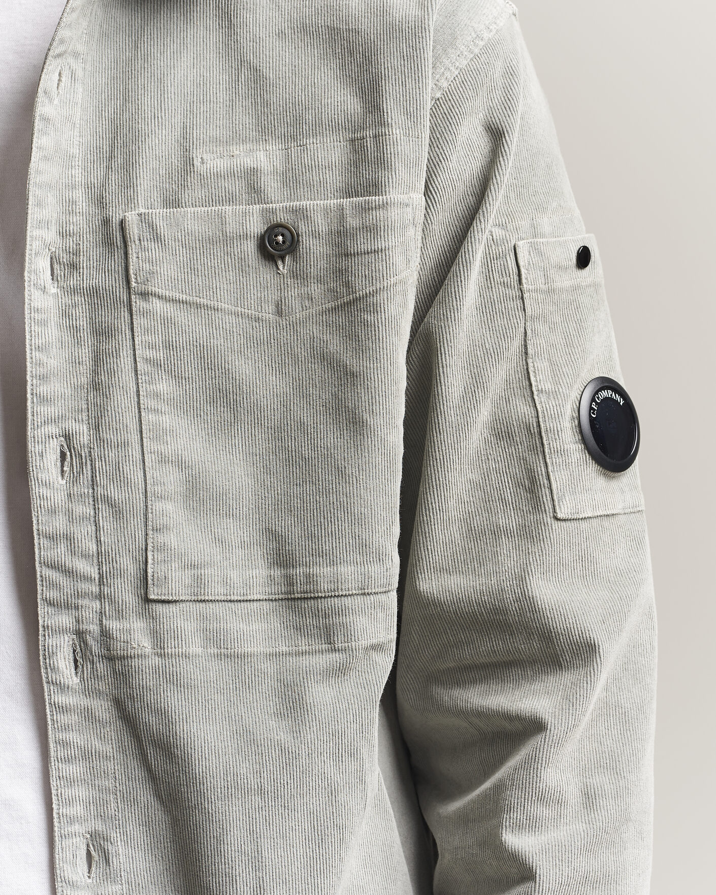Herren | Hemden | C.P. Company | Corduroy Lens Overshirt Light Grey
