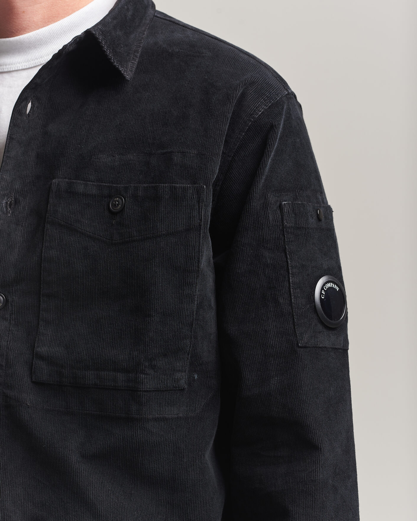 Herren | Hemden | C.P. Company | Corduroy Lens Overshirt Black