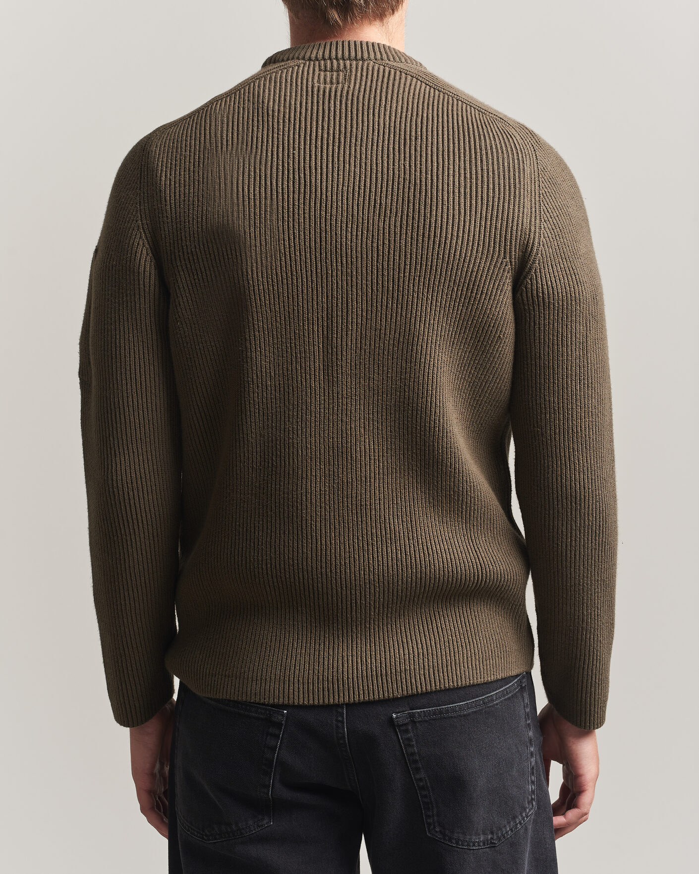 Herren | Pullover | C.P. Company | Full Rib Knitted Cotton Crew Neck Dark Green
