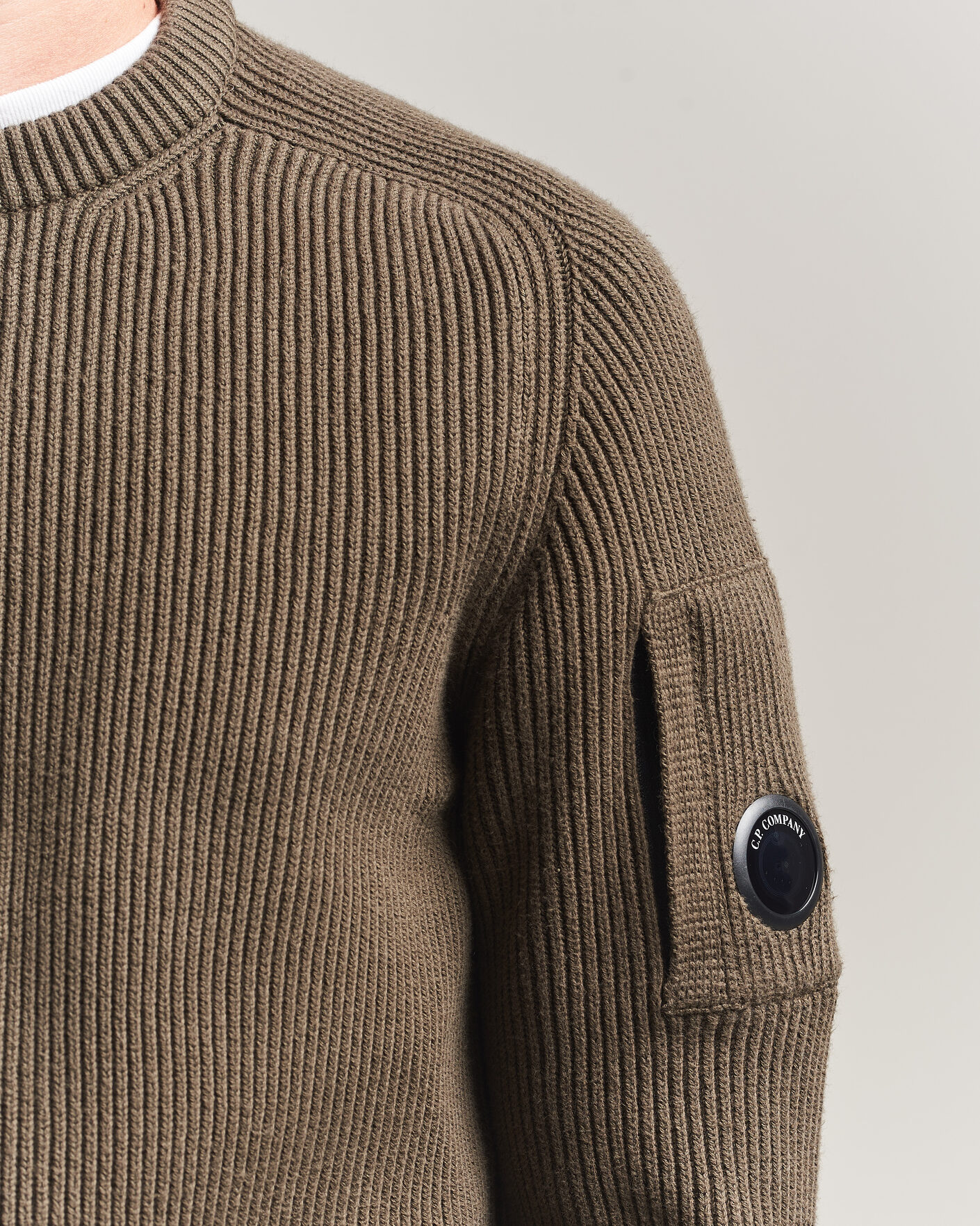 Herren | Pullover | C.P. Company | Full Rib Knitted Cotton Crew Neck Dark Green
