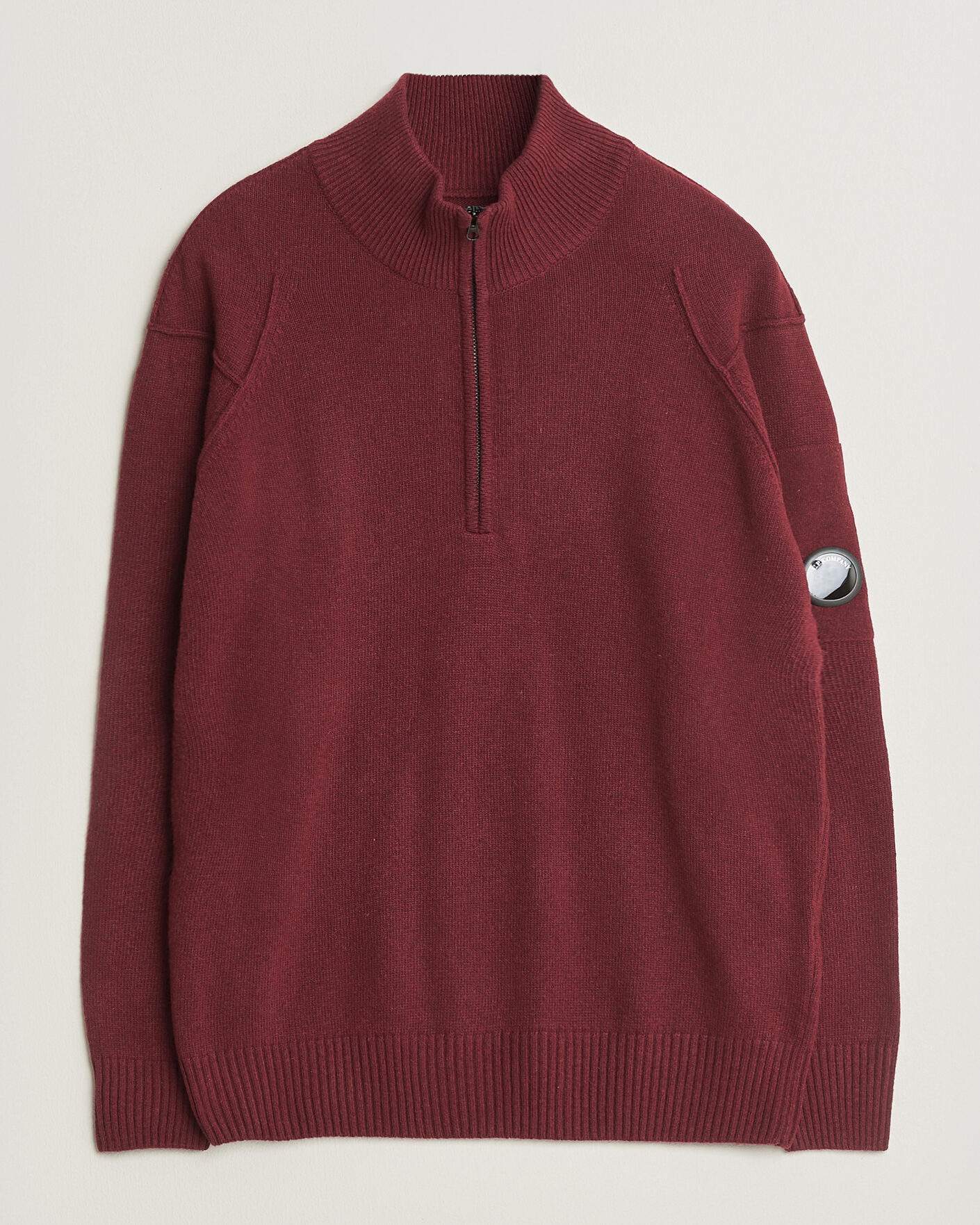 Herren | Pullover | C.P. Company | Knitted Lambswool Half-Zip Burgundy