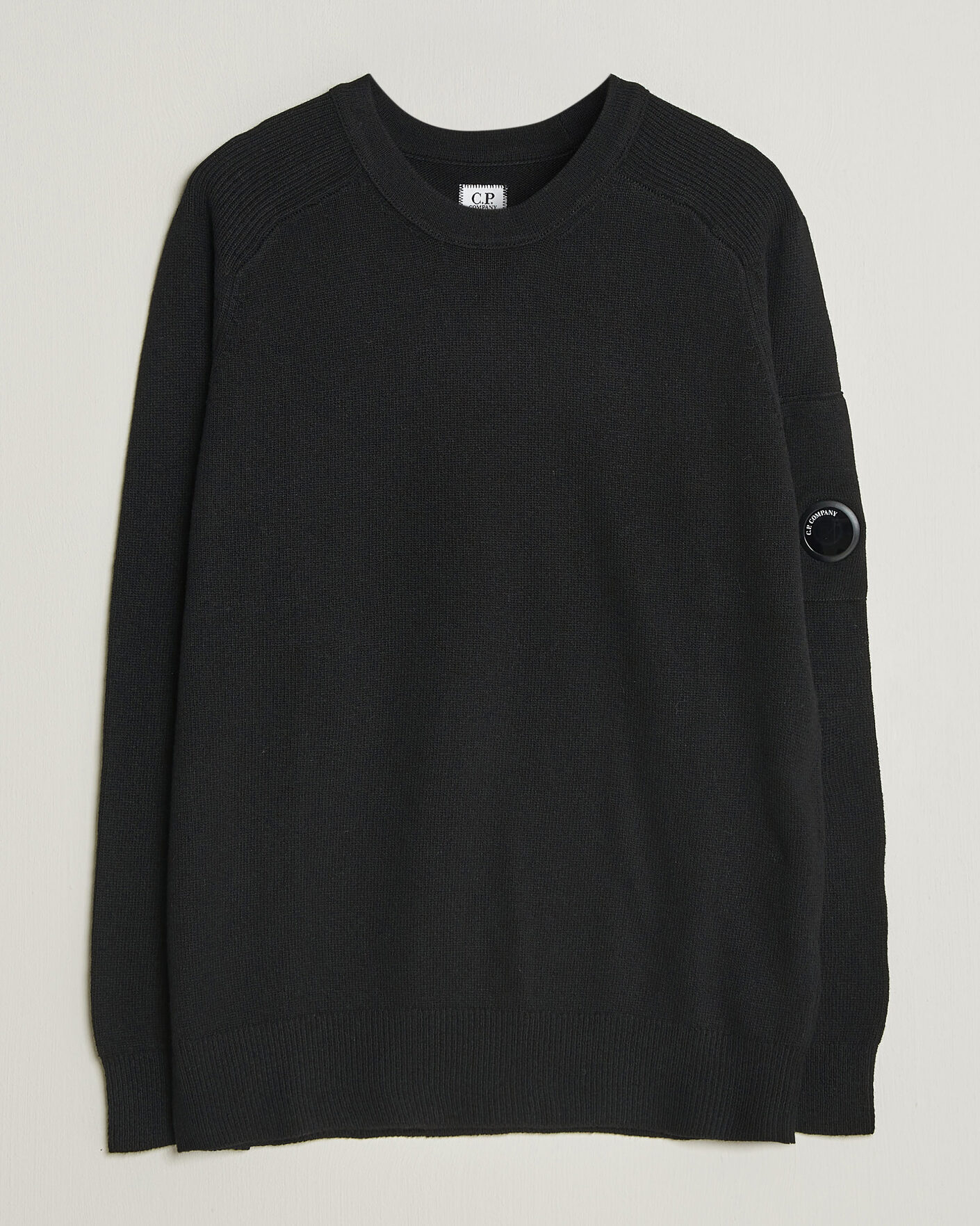 Herren | Pullover | C.P. Company | Knitted Lambswool Crew Neck Black