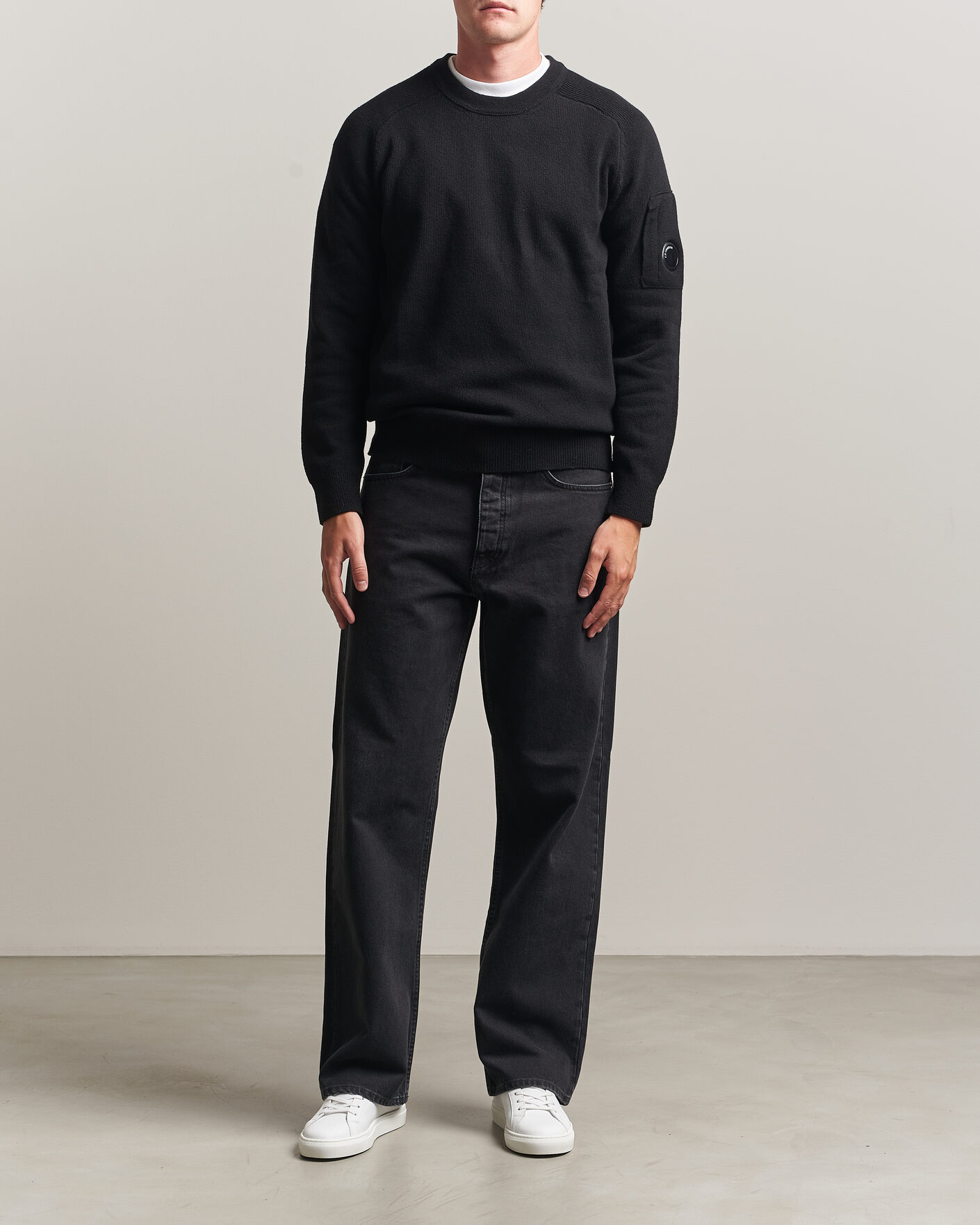 Herren | Pullover | C.P. Company | Knitted Lambswool Crew Neck Black