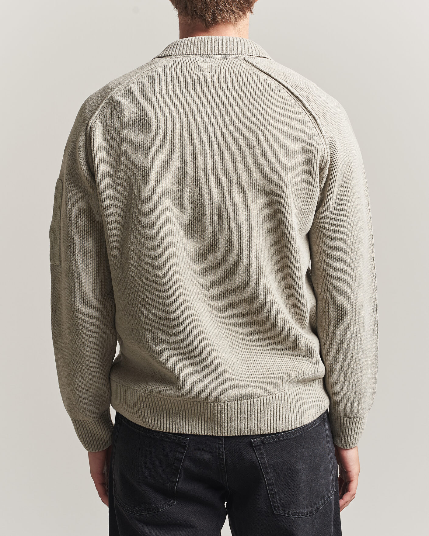 Herren | Pullover | C.P. Company | Cotton Chenille Polo Collar Light Grey