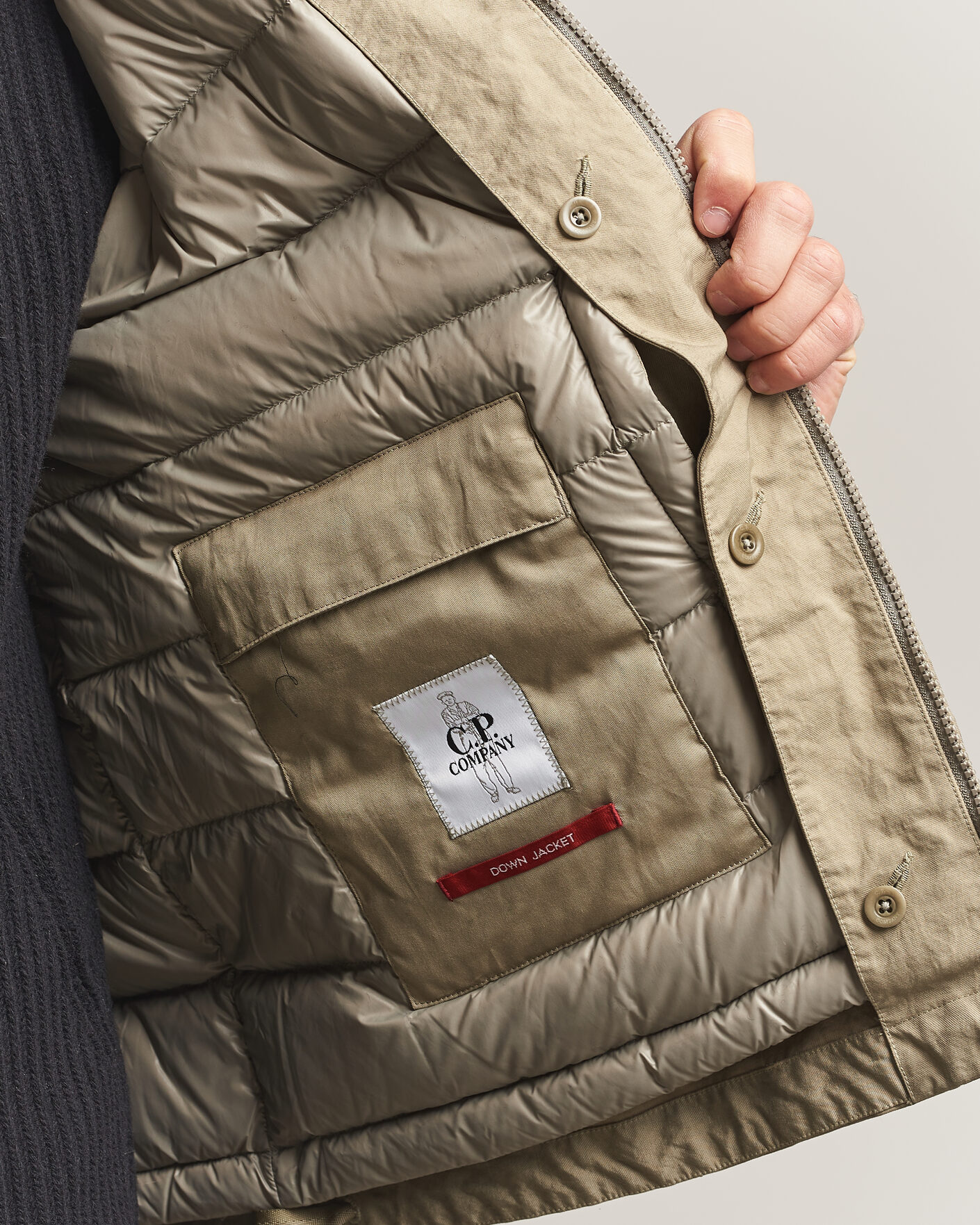 Herren | Jacken | C.P. Company | Heavy Nylon Twill Down Padded Jacket Light Grey