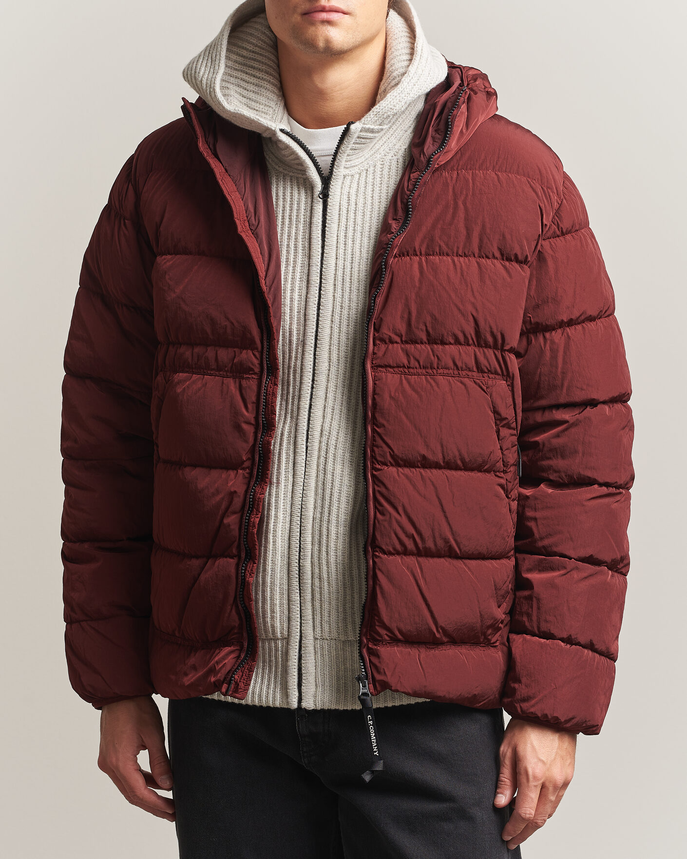 Herren | Jacken | C.P. Company | Chrome-R Goggle Down Jacket Burgundy
