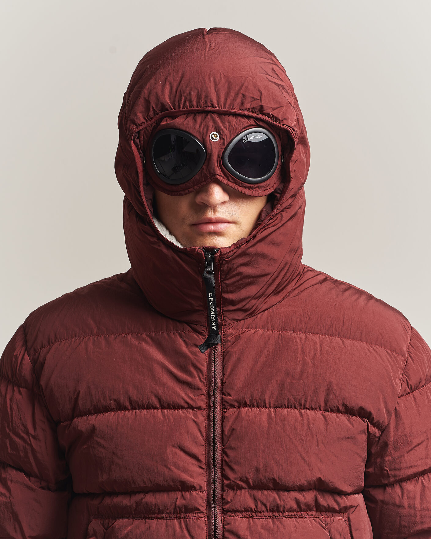 Herren | Jacken | C.P. Company | Chrome-R Goggle Down Jacket Burgundy
