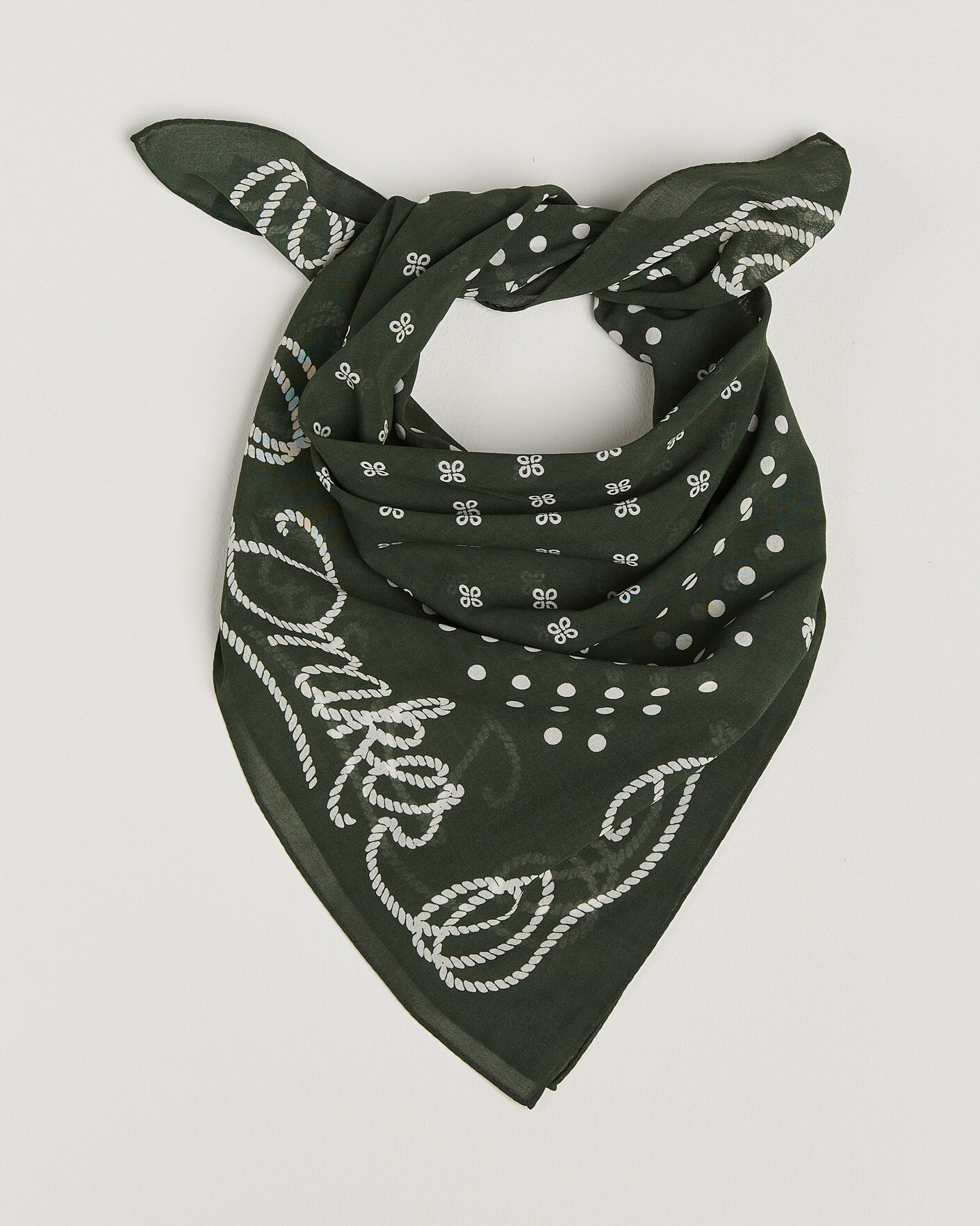 Herren | Tücher | Drake's | Rope Border Cotton Bandana Green