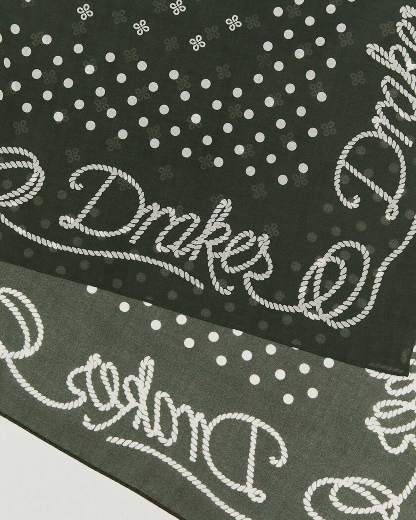 Herren | Tücher | Drake's | Rope Border Cotton Bandana Green