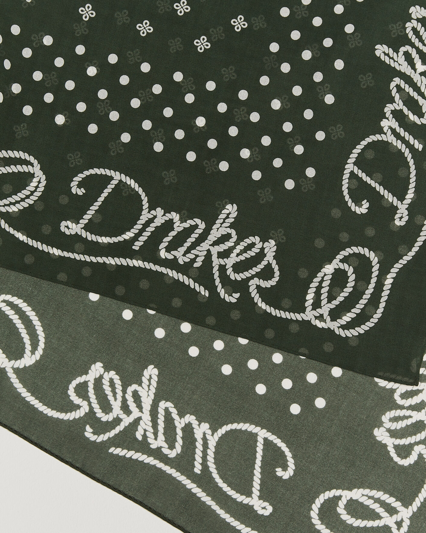 Herren | Tücher | Drake's | Rope Border Cotton Bandana Green