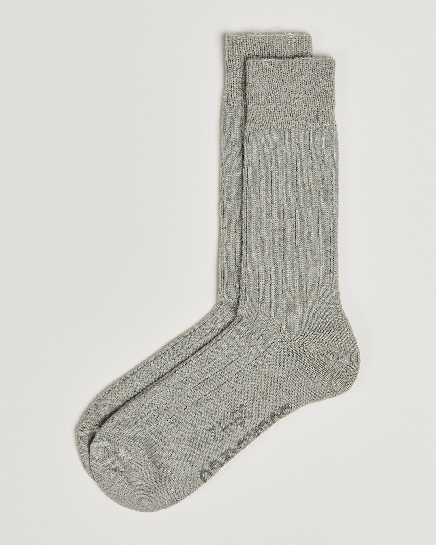 Herren | Unterwäsche | Alpacasocks & Co | 2-Pack Ribbed Alpacka Wool Socks Light Grey