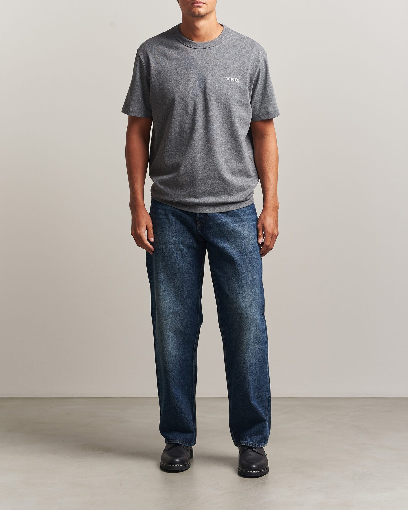 Herren | T-Shirts | A.P.C. | Boxy Fit Petit VPC T-Shirt Heathered Anthracite