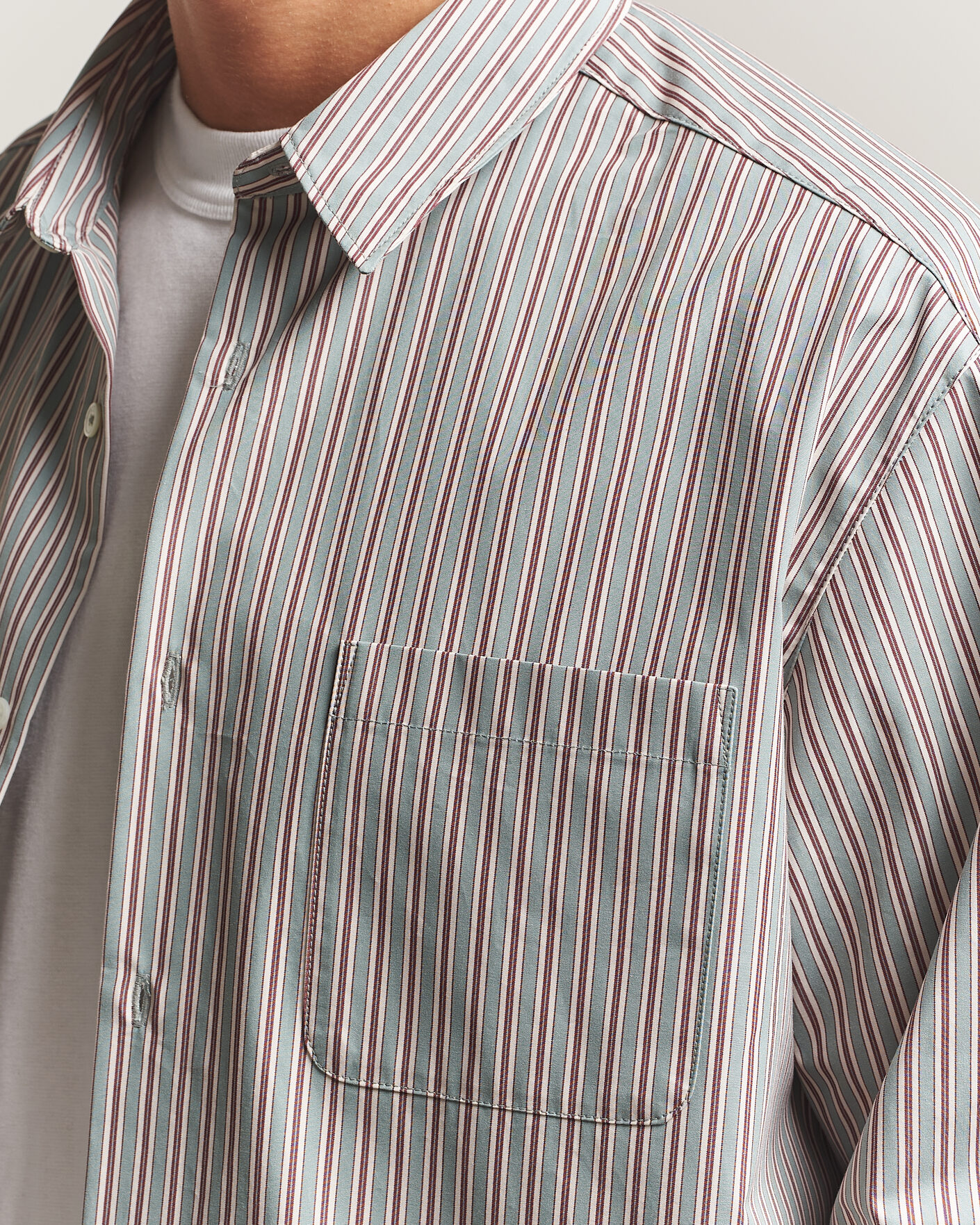 Herren | Hemden | A.P.C. | Malo Cotton Striped Shirt Almond Green