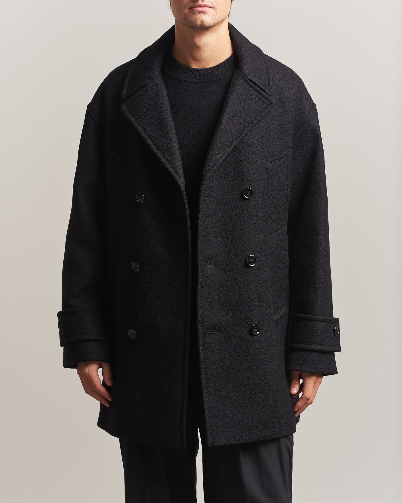 Herren | Jacken | AMI | Wool Peacoat Black