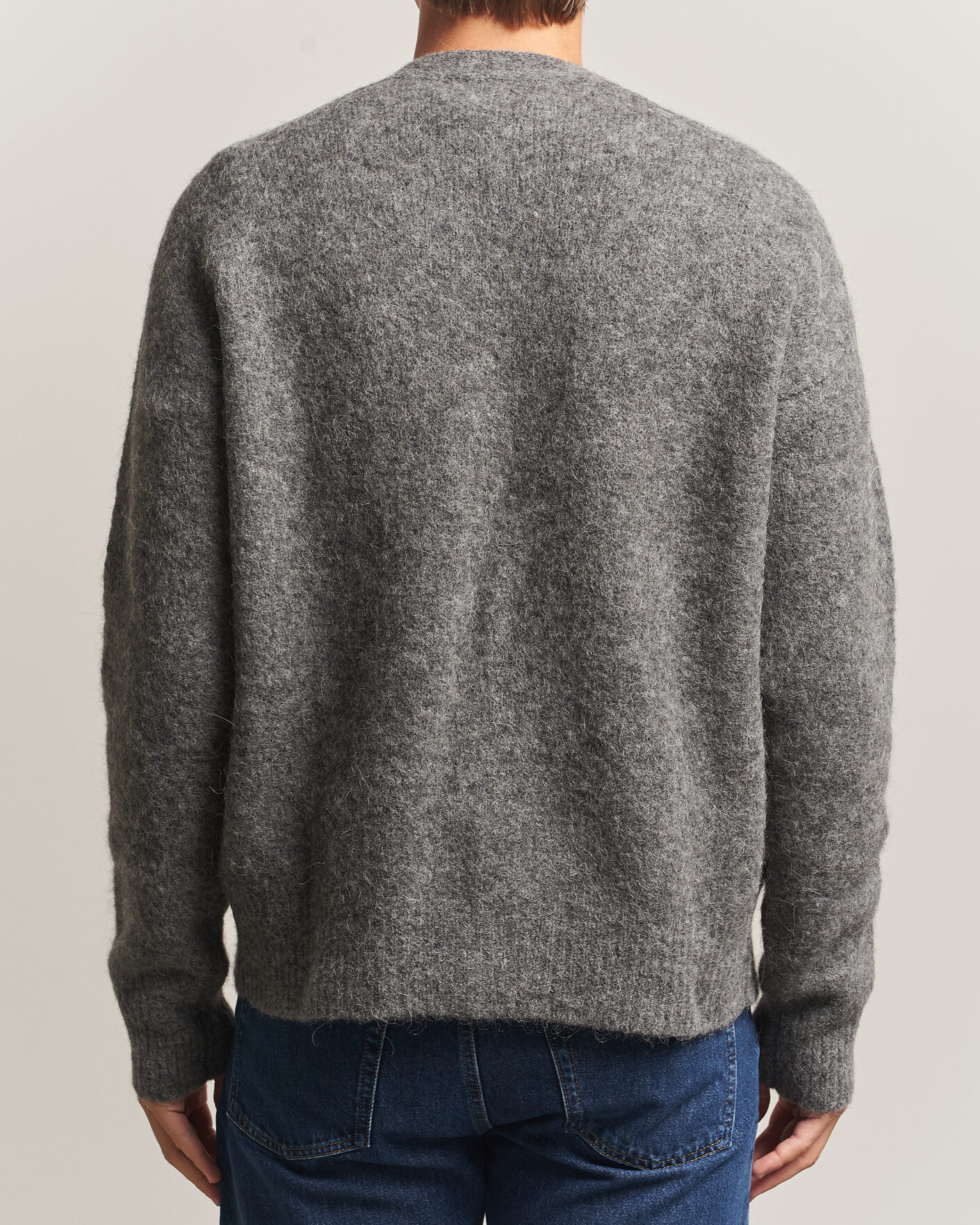 Herren | Pullover | AMI | Signature Logo Wool Knitted Cardigan Grey Melange