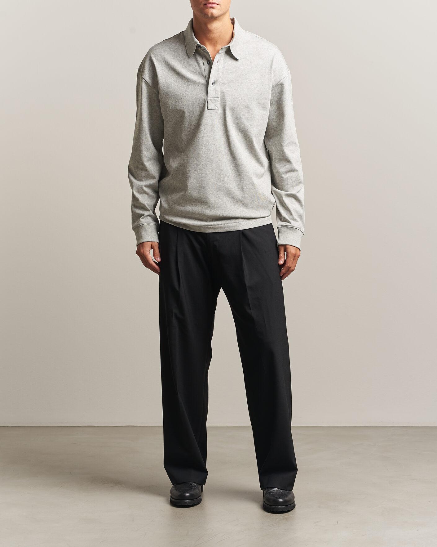 Herren | Pullover | AMI | Heritage Logo Rugger Light Grey Melange