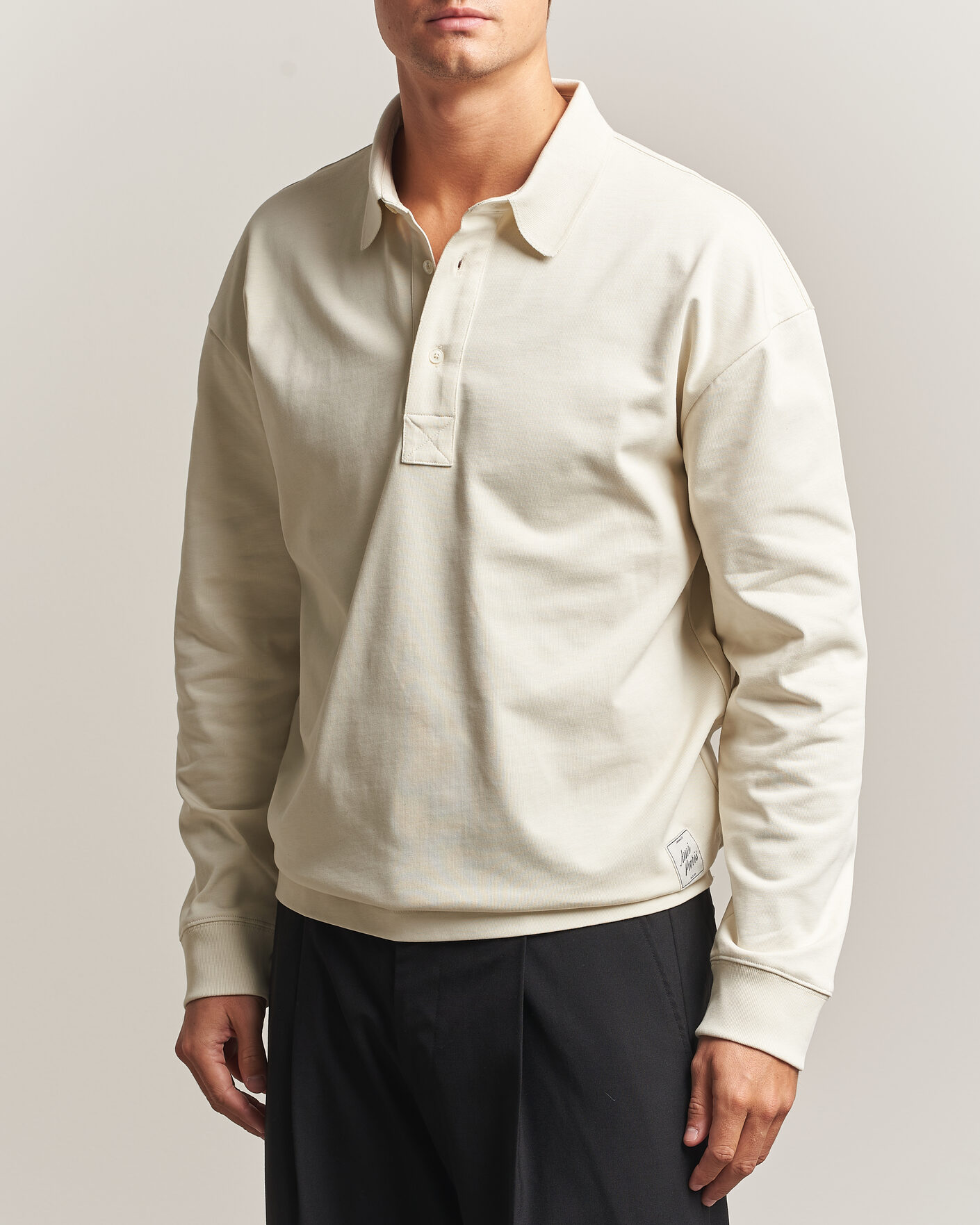 Herren | Pullover | AMI | Heritage Logo Rugger Ivory